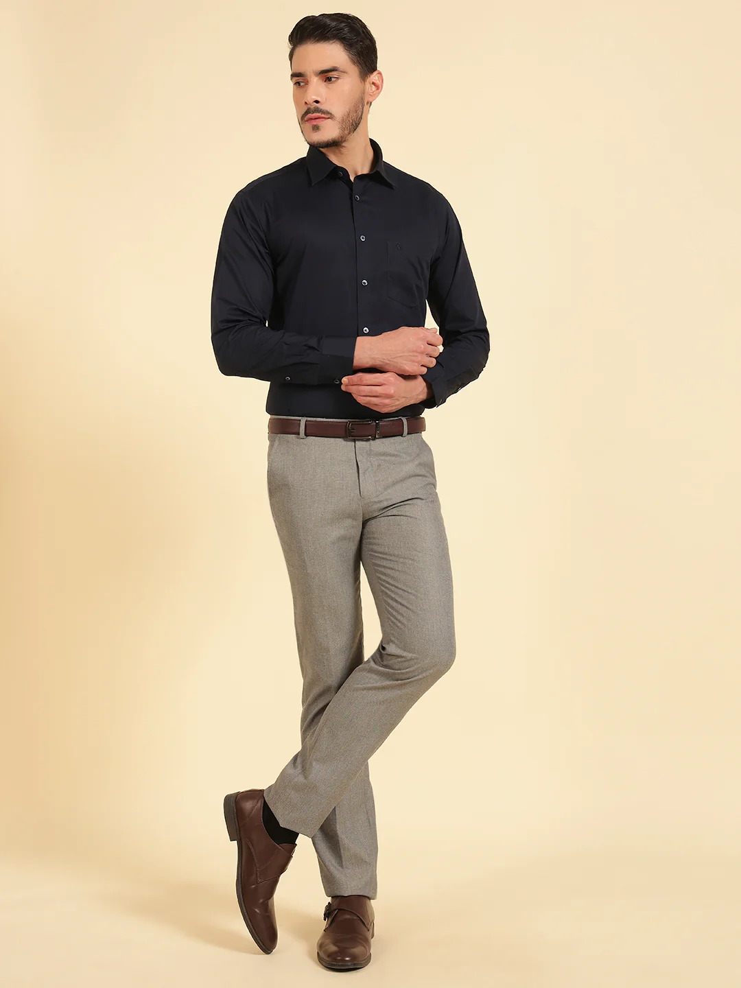 Formal Shirt for Men | Breathable & Soft with Color Fastness Regular Fit Cotton Fabric Solid Pattern - Image 6
