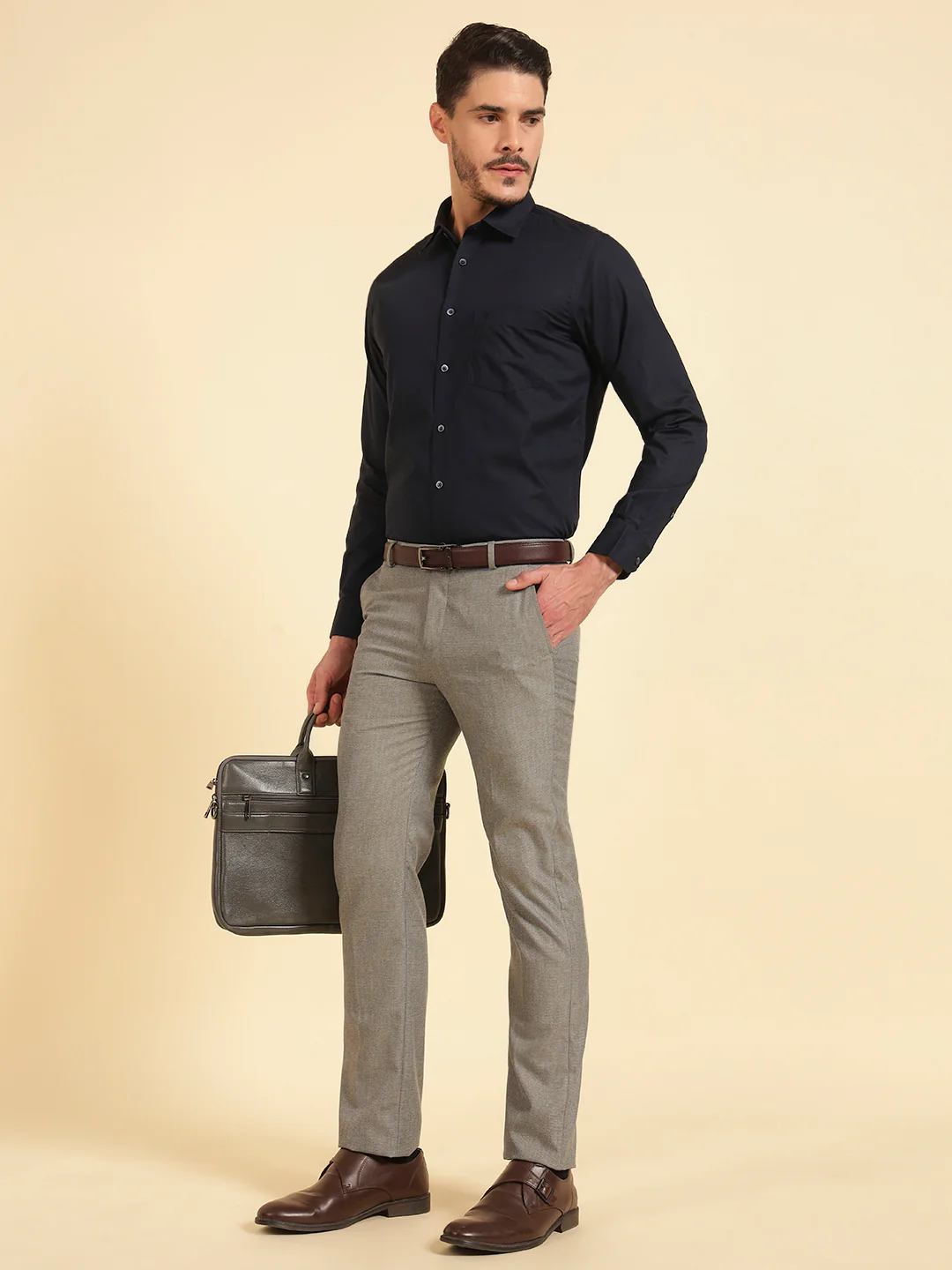 Formal Shirt for Men | Breathable & Soft with Color Fastness Regular Fit Cotton Fabric Solid Pattern - Image 8