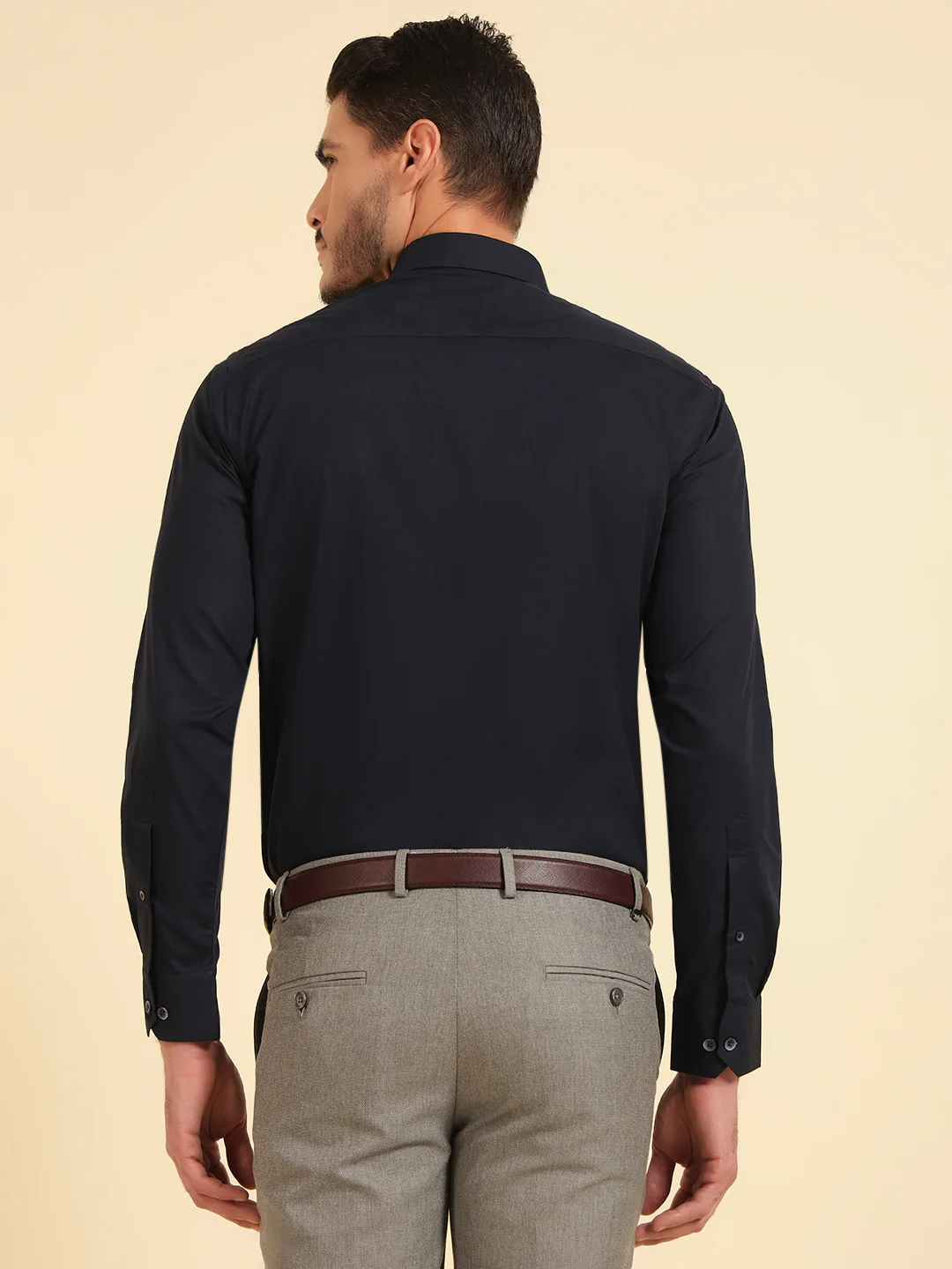 Formal Shirt for Men | Breathable & Soft with Color Fastness Regular Fit Cotton Fabric Solid Pattern - Image 9