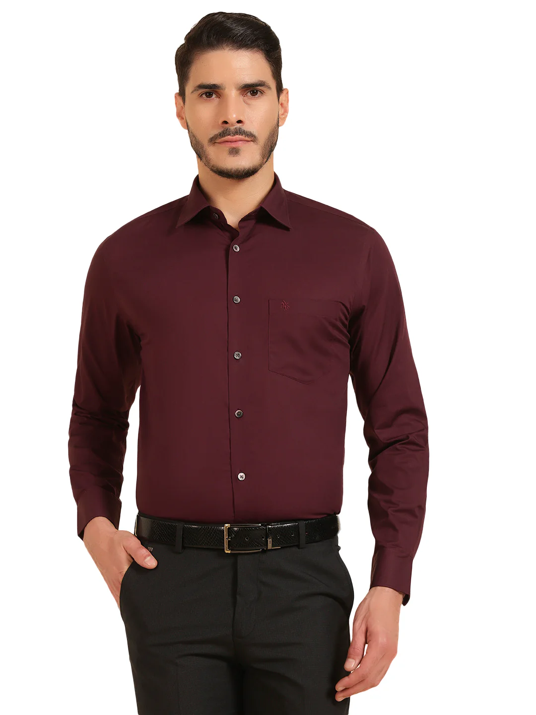 Formal Shirt for Men | Breathable & Soft with Color Fastness Regular Fit Cotton Fabric Solid Pattern - Image 2