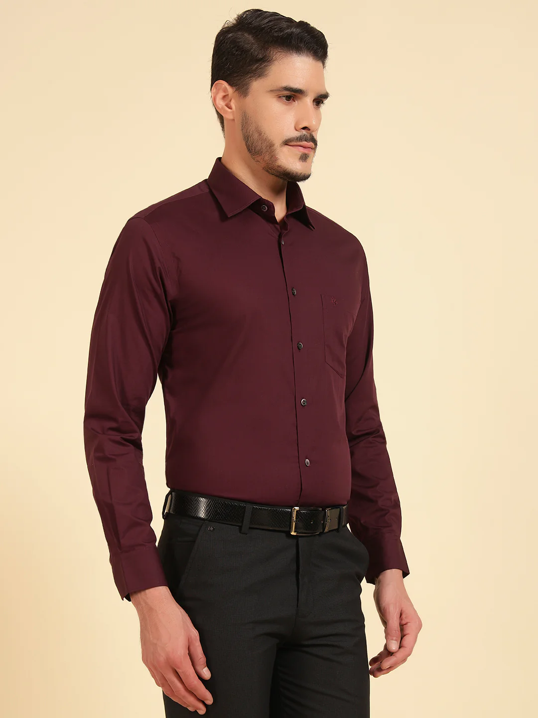 Formal Shirt for Men | Breathable & Soft with Color Fastness Regular Fit Cotton Fabric Solid Pattern - Image 5