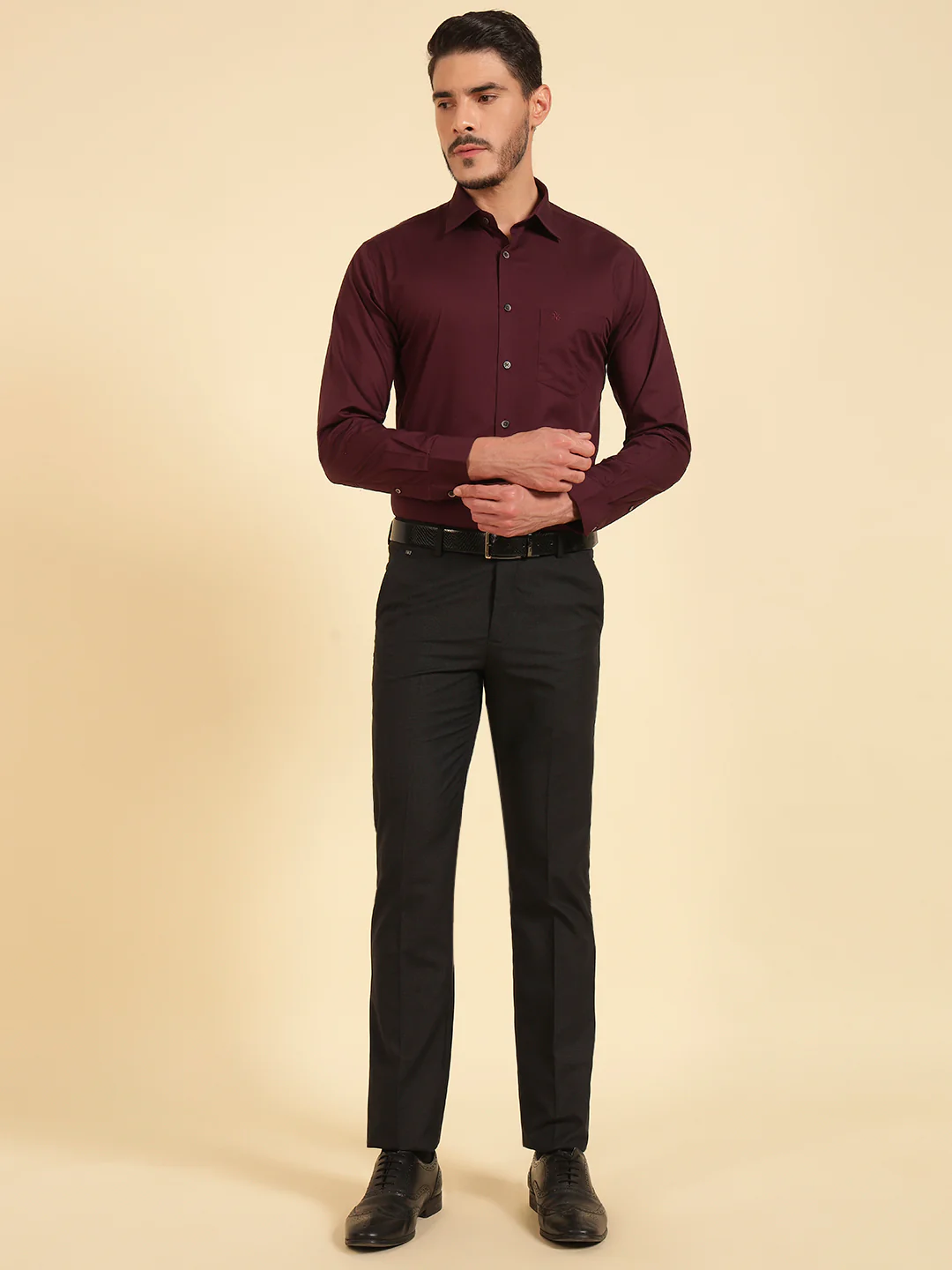 Formal Shirt for Men | Breathable & Soft with Color Fastness Regular Fit Cotton Fabric Solid Pattern - Image 6