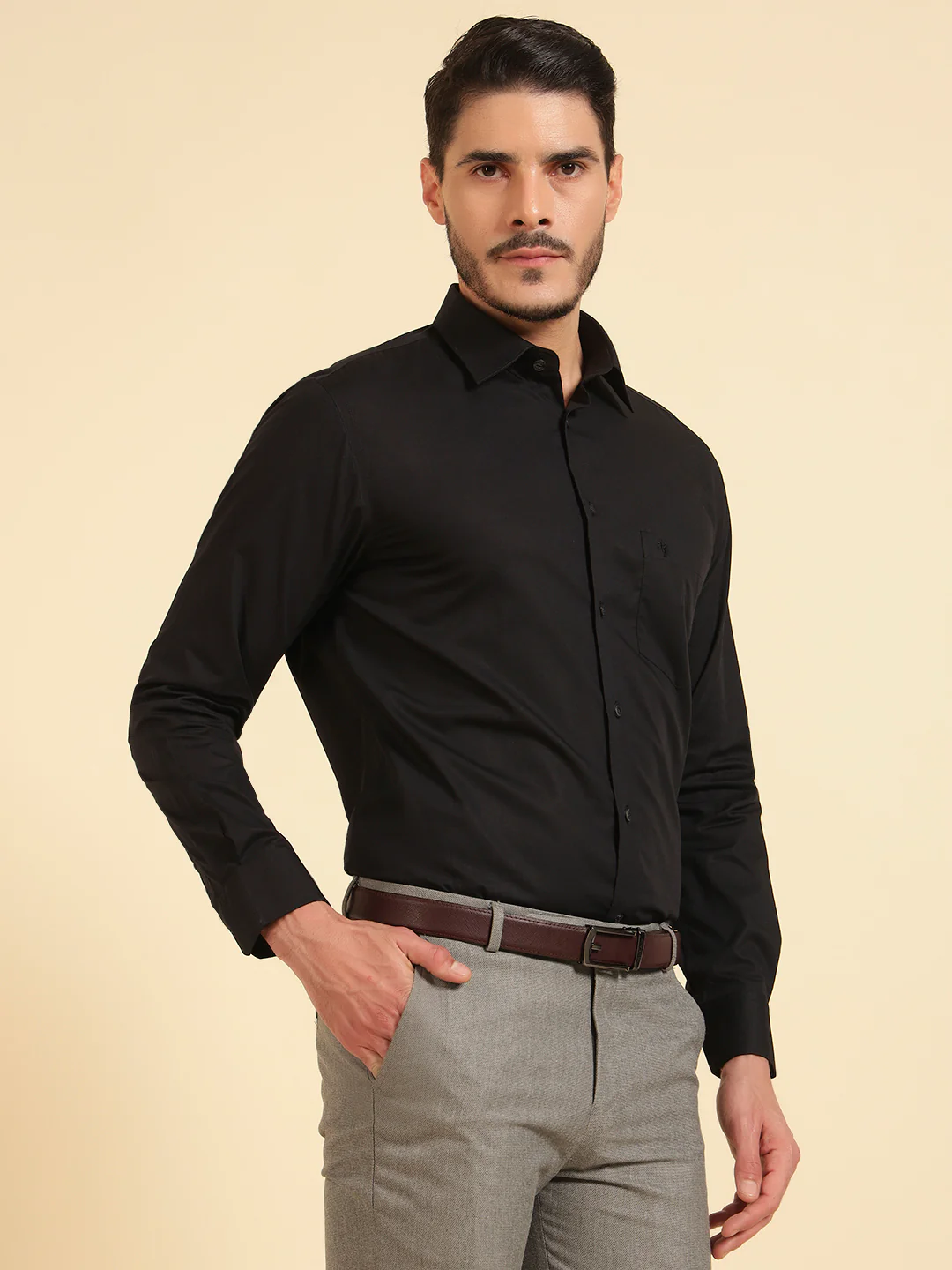 Formal Shirt for Men | Breathable & Soft with Color Fastness Regular Fit Cotton Fabric Solid Pattern - Image 5