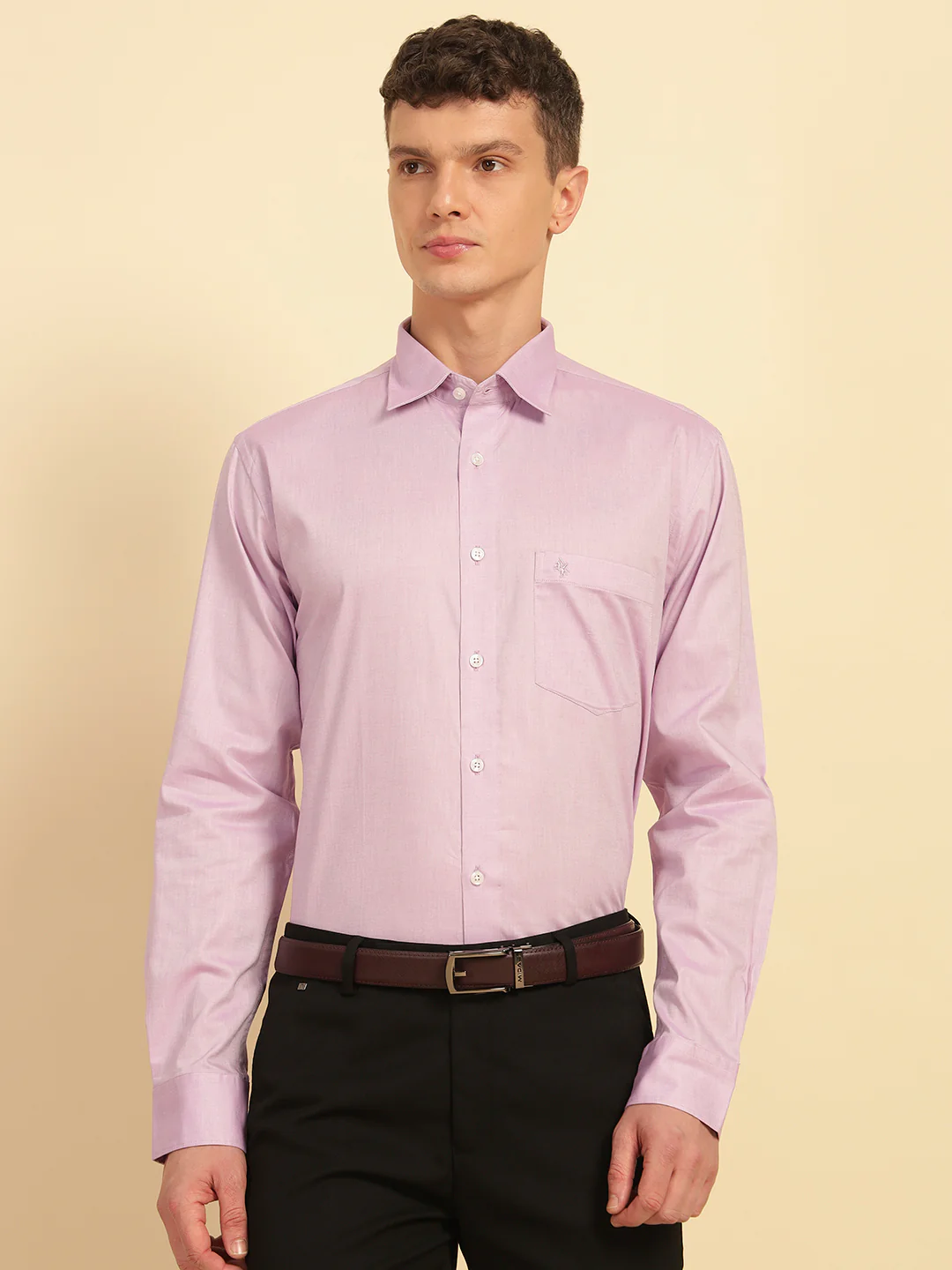 Formal Shirt for Men | Breathable & Soft with Color Fastness Regular Fit Cotton Fabric Solid Pattern - Image 3