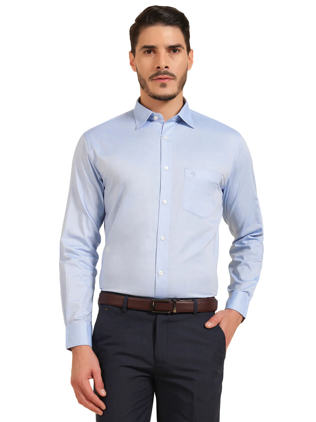Formal Shirt for Men | Breathable & Soft with Color Fastness Regular Fit Cotton Fabric Solid Pattern - Image 2