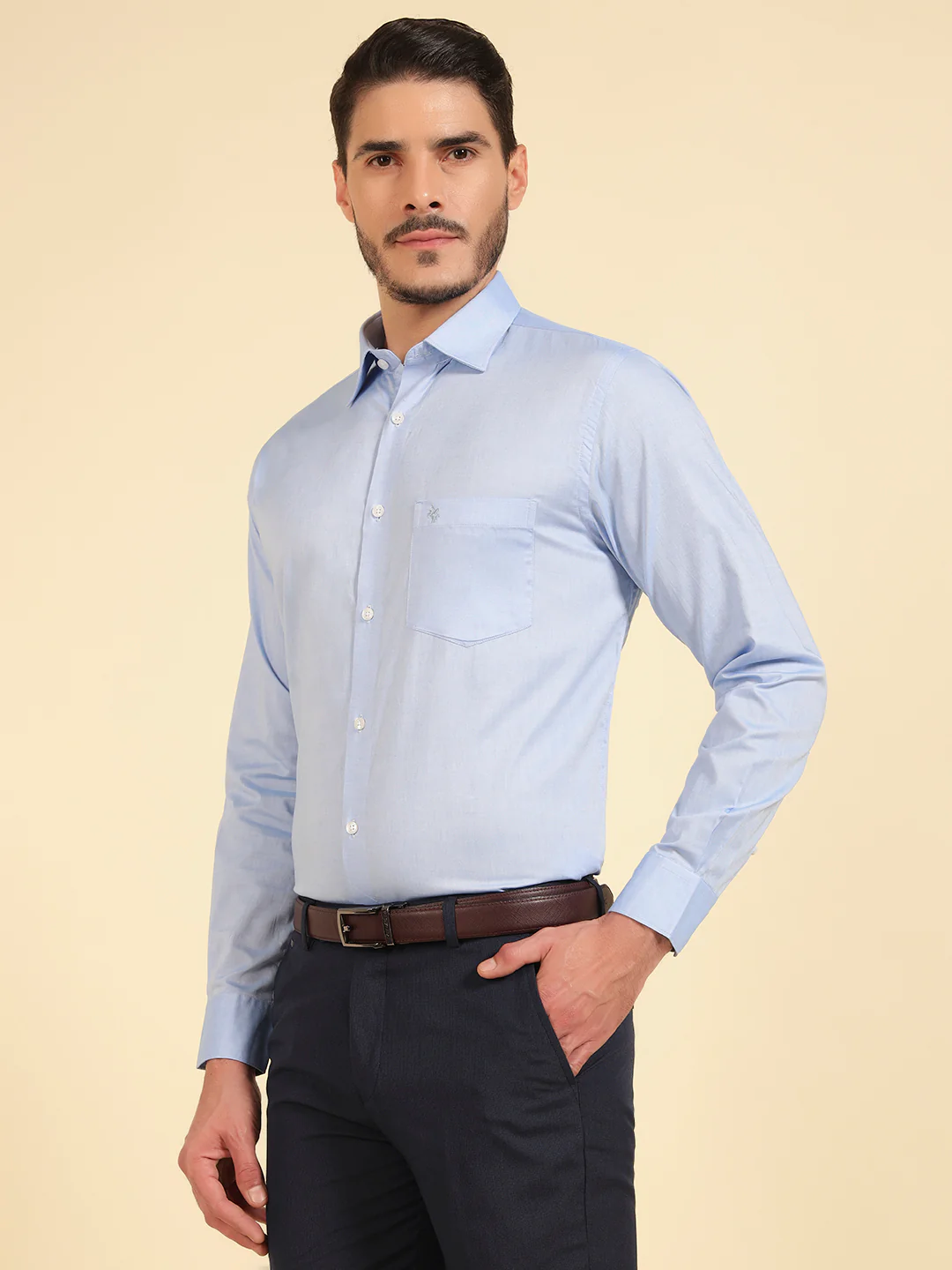 Formal Shirt for Men | Breathable & Soft with Color Fastness Regular Fit Cotton Fabric Solid Pattern - Image 4