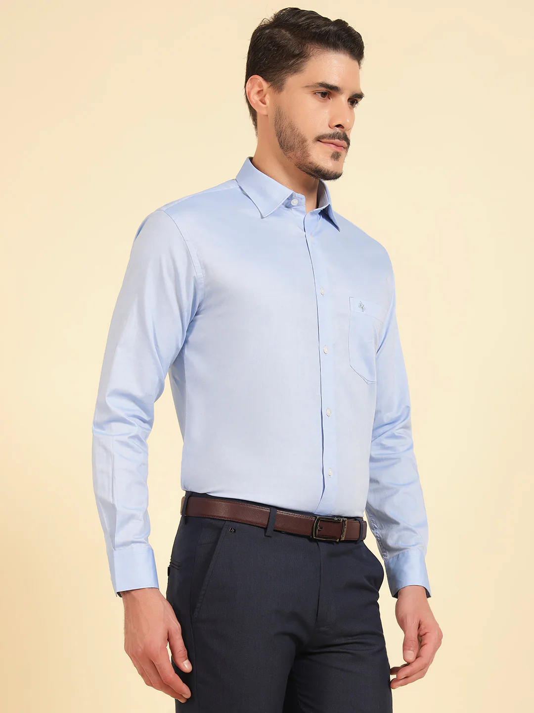 Formal Shirt for Men | Breathable & Soft with Color Fastness Regular Fit Cotton Fabric Solid Pattern - Image 5