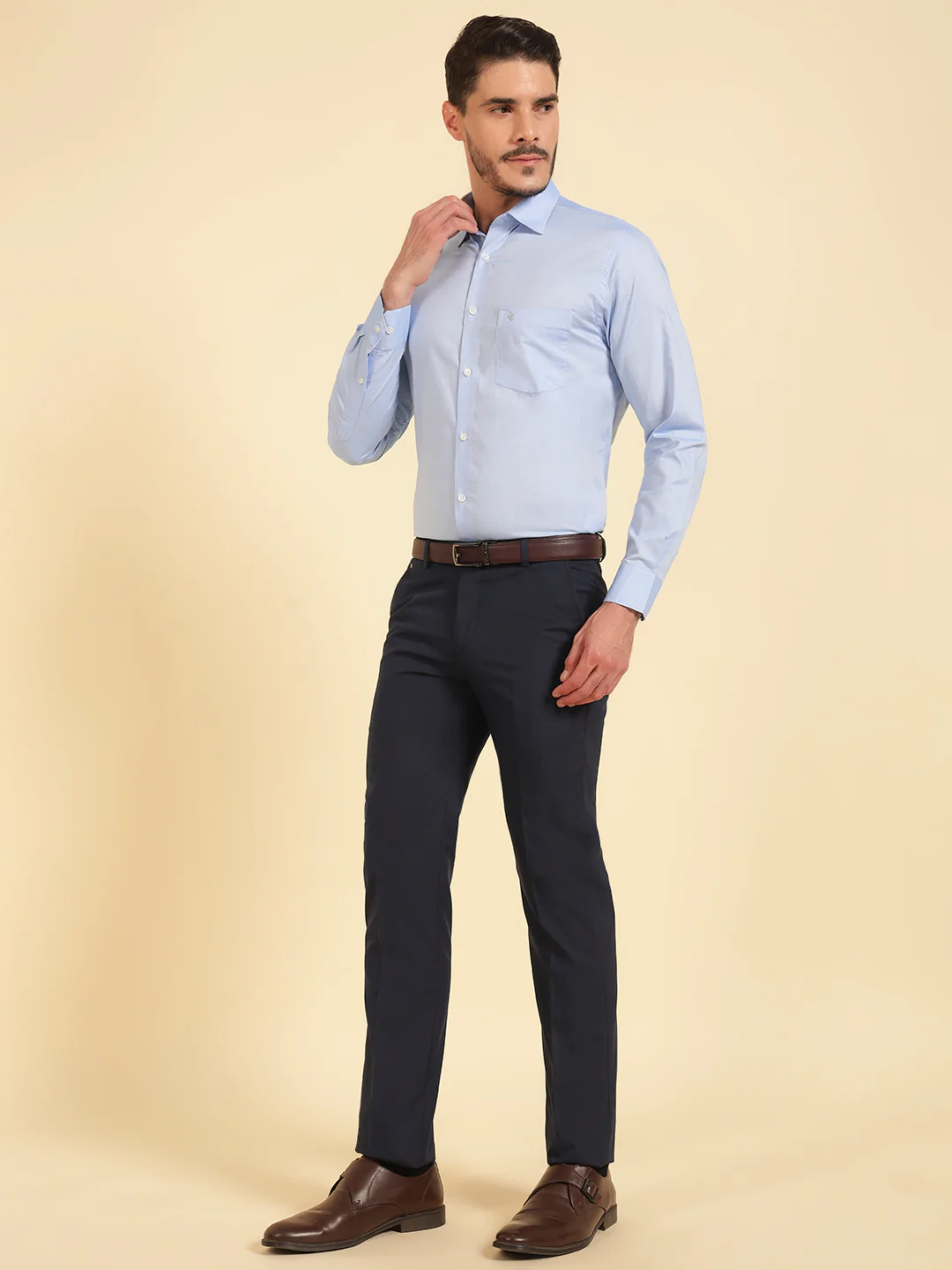Formal Shirt for Men | Breathable & Soft with Color Fastness Regular Fit Cotton Fabric Solid Pattern - Image 6