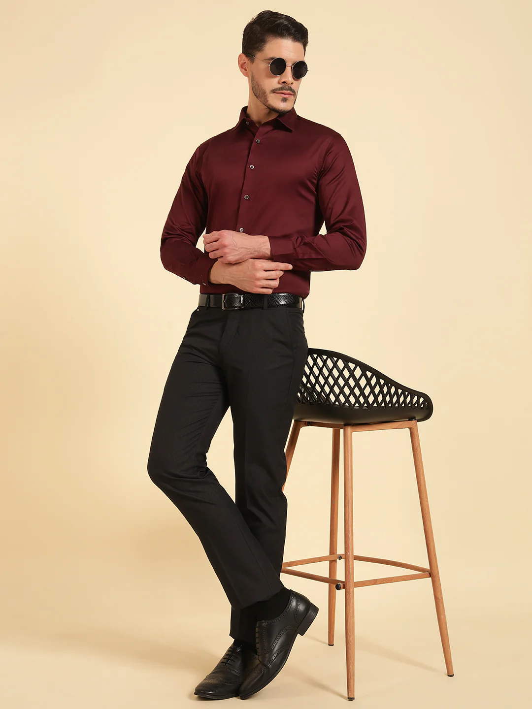 Formal Shirt for Men l Breathable & Soft with Color Fastness Regular Fit Spread Collar Neck Cotton Fabric Solid Pattern - Image 8