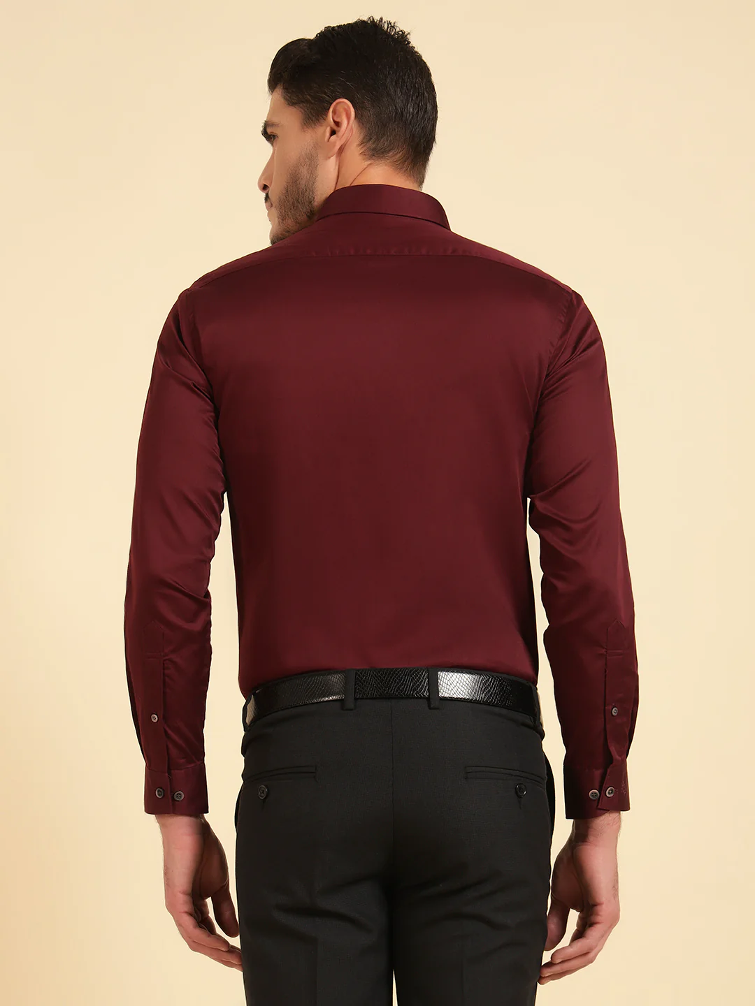 Formal Shirt for Men l Breathable & Soft with Color Fastness Regular Fit Spread Collar Neck Cotton Fabric Solid Pattern - Image 9