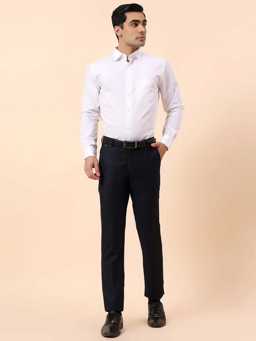 Formal Shirt for Men | Breathable & Soft with Color Fastness Regular Fit Spread Collar Cotton Blend Fabric Solid Pattern - Image 8