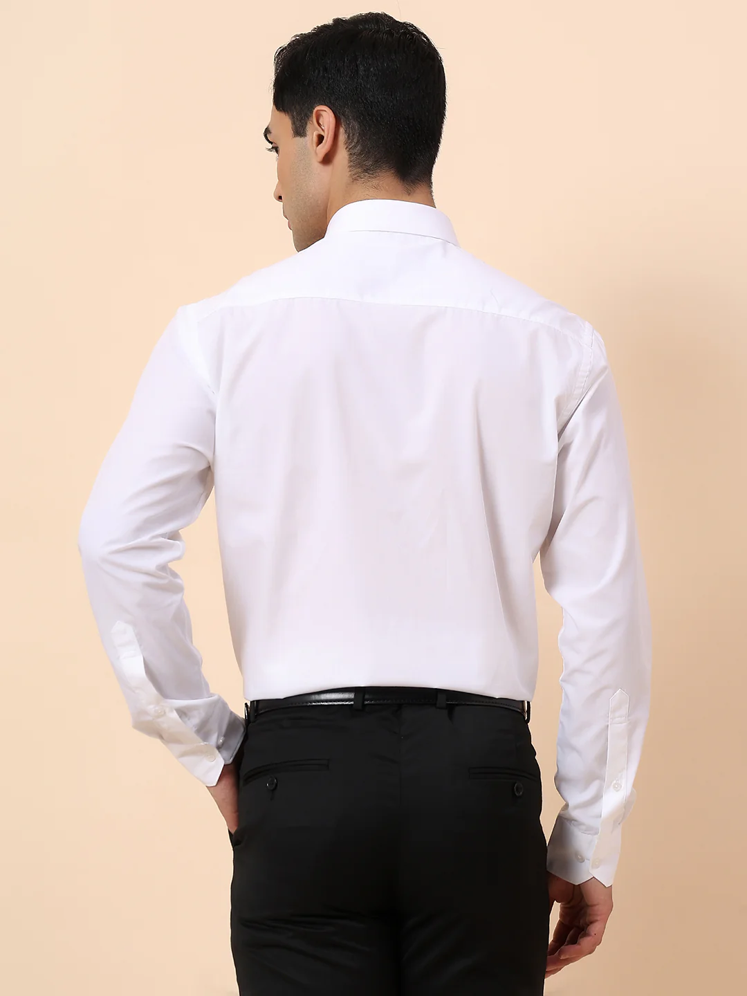 Formal Shirt for Men | Breathable & Soft with Color Fastness Regular Fit Spread Collar Cotton Blend Fabric Solid Pattern - Image 4