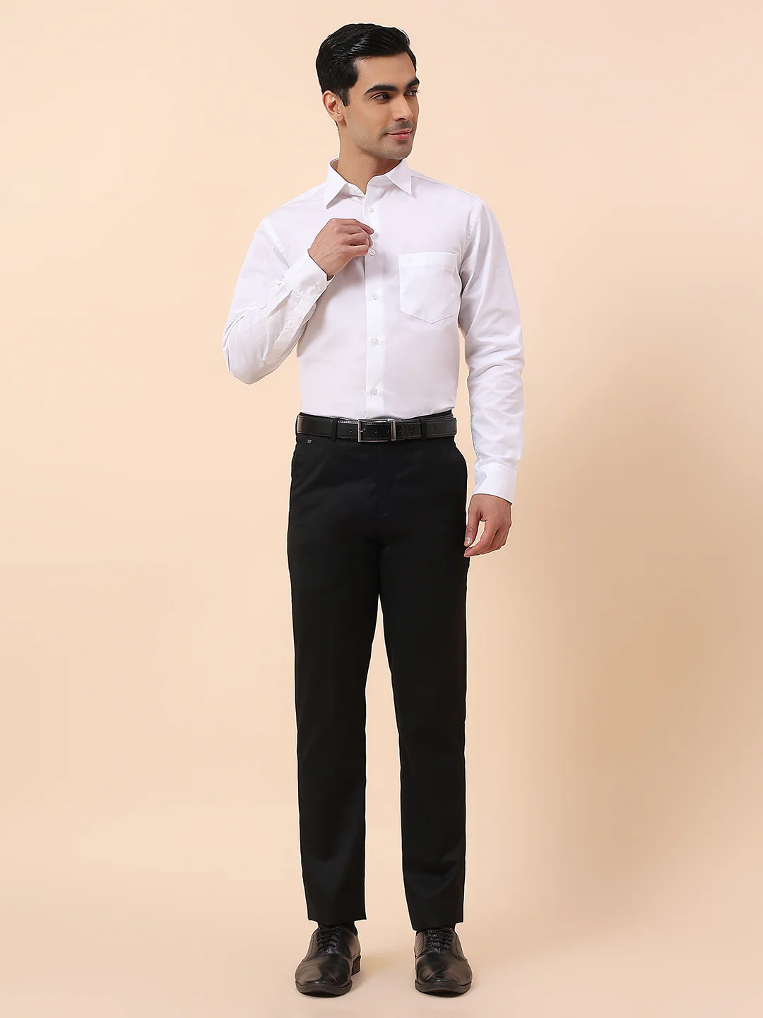Formal Shirt for Men | Breathable & Soft with Color Fastness Regular Fit Spread Collar Cotton Blend Fabric Solid Pattern - Image 5