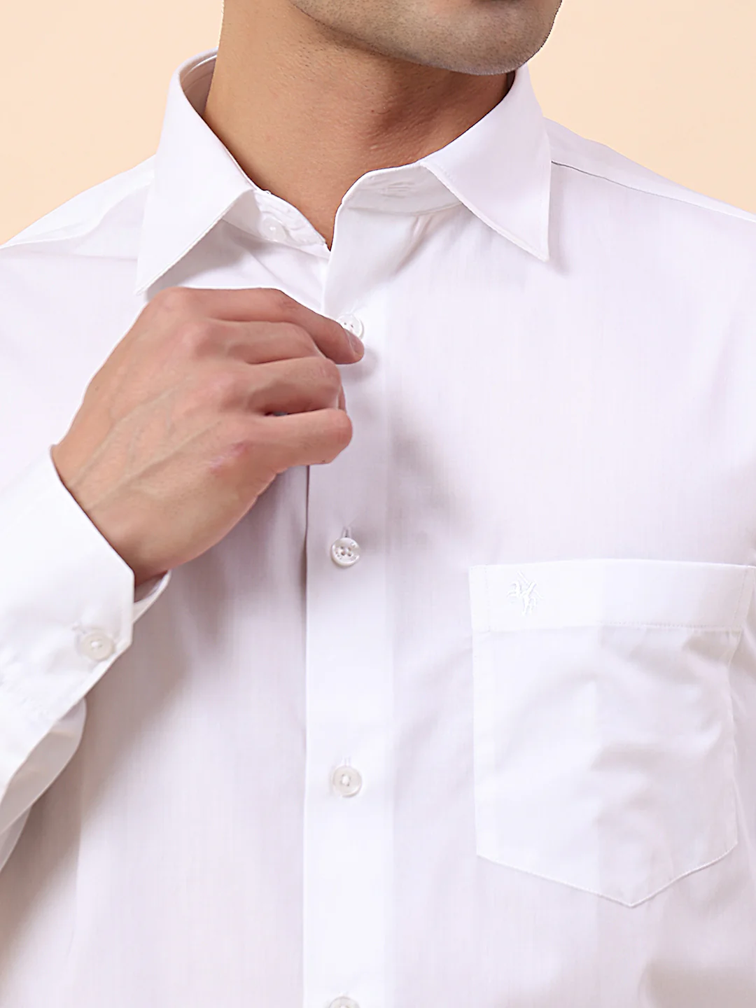Formal Shirt for Men | Breathable & Soft with Color Fastness Regular Fit Spread Collar Cotton Blend Fabric Solid Pattern - Image 8