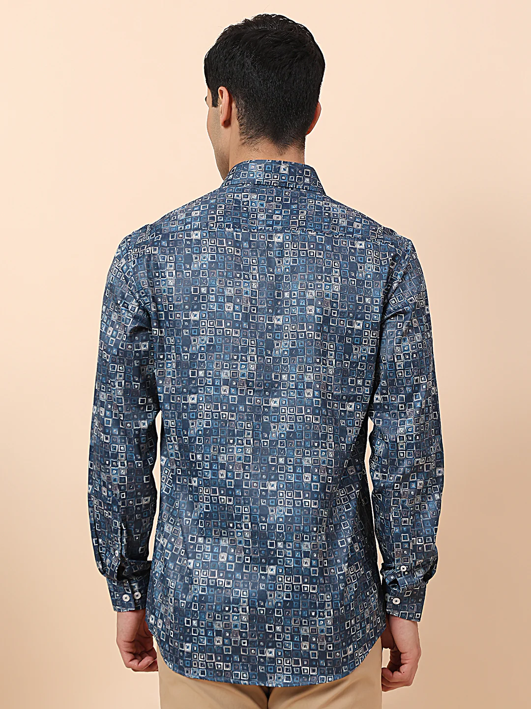Formal Shirt for Men | Breathable & Soft with Color Fastness Regular Fit Spread Collar Cotton Fabric Printed Pattern - Image 6