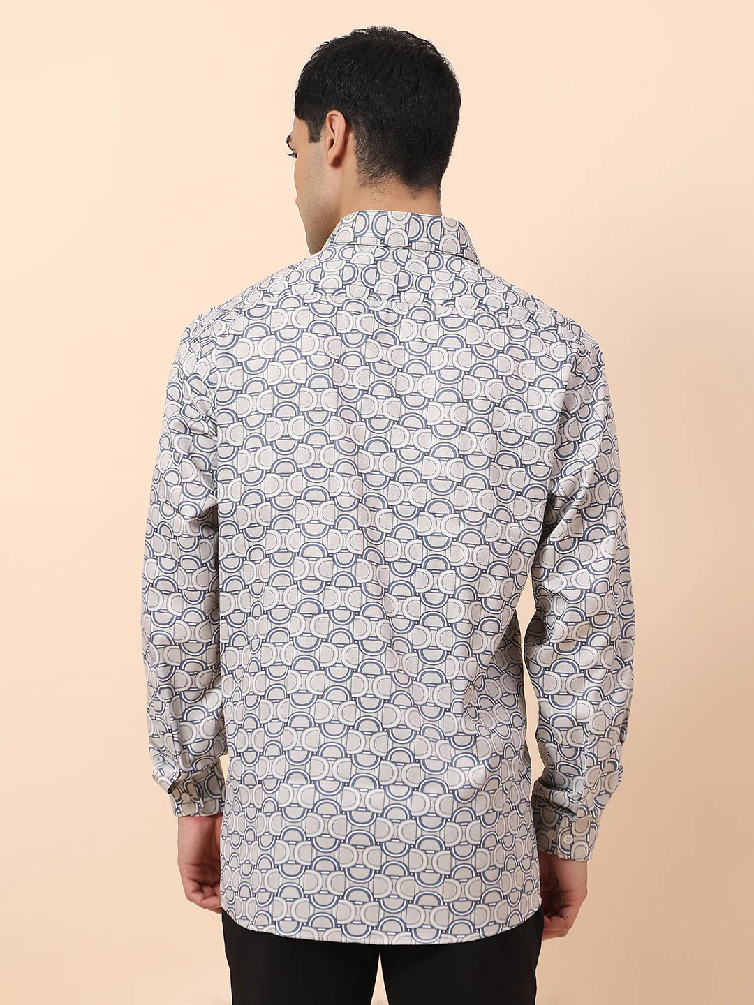 Formal Shirt for Men | Breathable & Soft with Color Fastness Regular Fit Spread Collar Cotton Fabric Printed Pattern - Image 5
