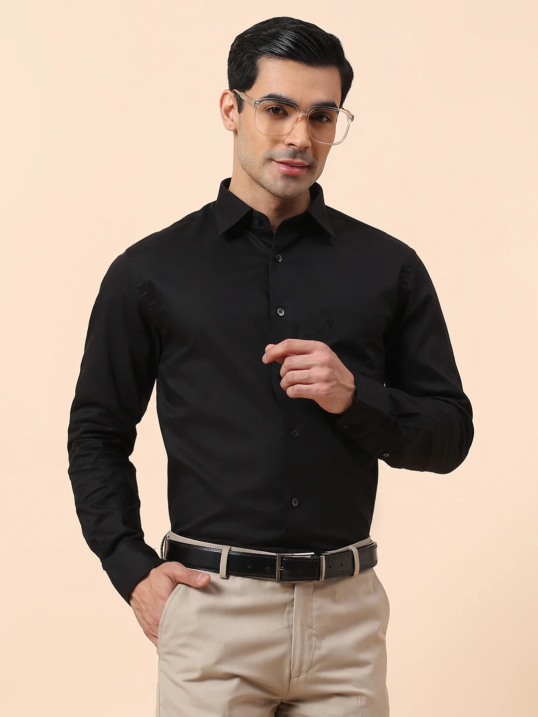 Formal Shirt for Men | Breathable & Soft with Color Fastness Regular Fit Spread Collar Cotton Fabric Solid Pattern - Image 2