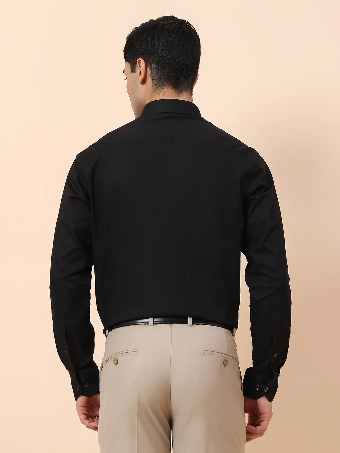 Formal Shirt for Men | Breathable & Soft with Color Fastness Regular Fit Spread Collar Cotton Fabric Solid Pattern - Image 6