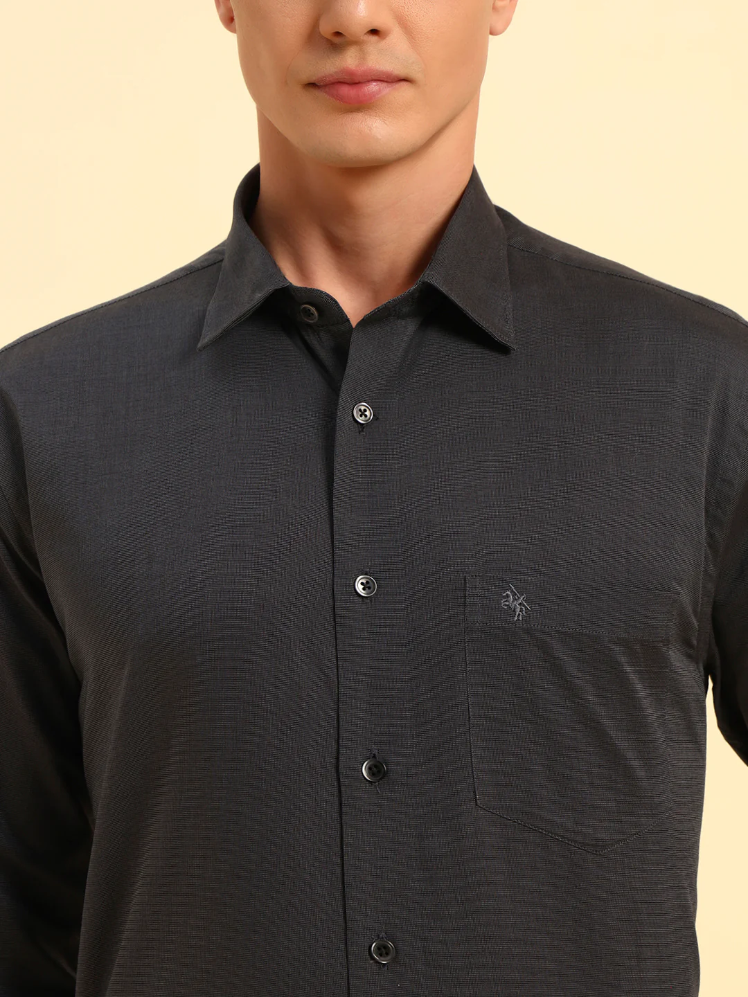 Formal Shirt for Men | Breathable & Soft with Color Fastness Regular Fit Spread Collar Neck Cotton Blend Fabric Solid Pattern - Image 6