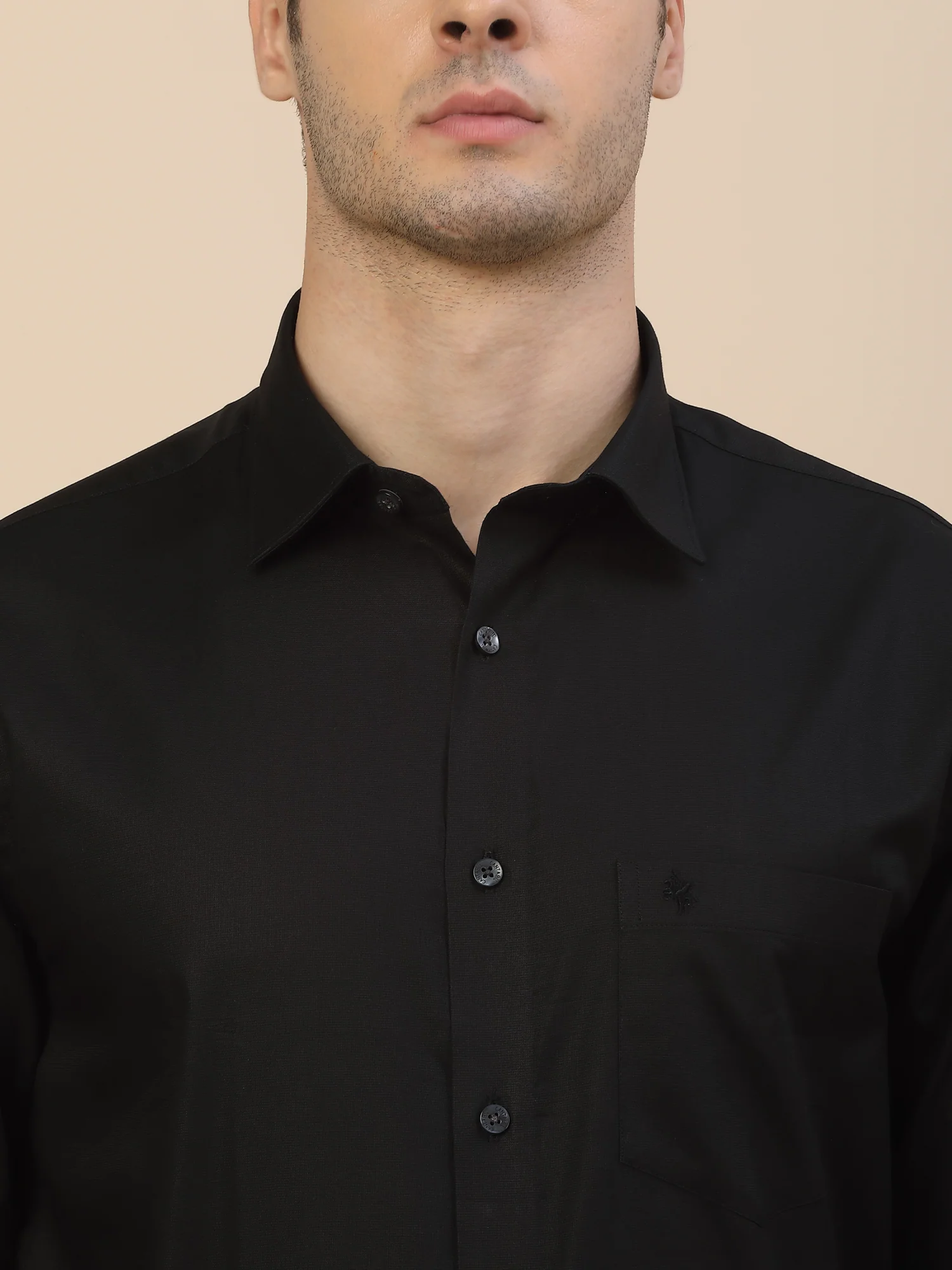 Formal Shirt for Men | Breathable & Soft with Color Fastness Regular Fit Spread Collar Neck Cotton Blend Fabric Solid Pattern - Image 5