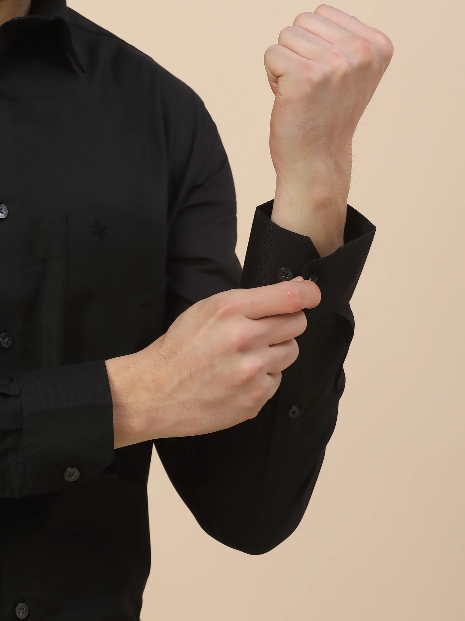 Formal Shirt for Men | Breathable & Soft with Color Fastness Regular Fit Spread Collar Neck Cotton Blend Fabric Solid Pattern - Image 6