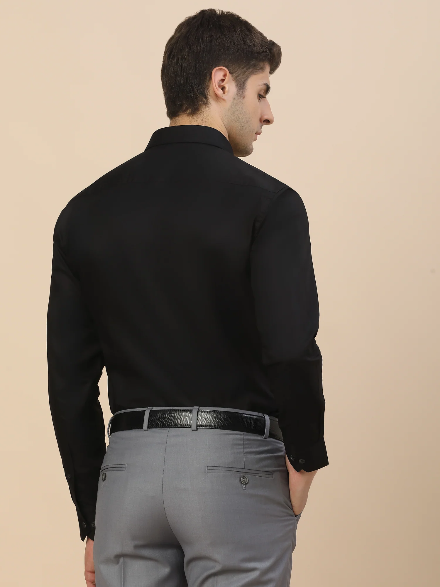 Formal Shirt for Men | Breathable & Soft with Color Fastness Regular Fit Spread Collar Neck Cotton Blend Fabric Solid Pattern - Image 8