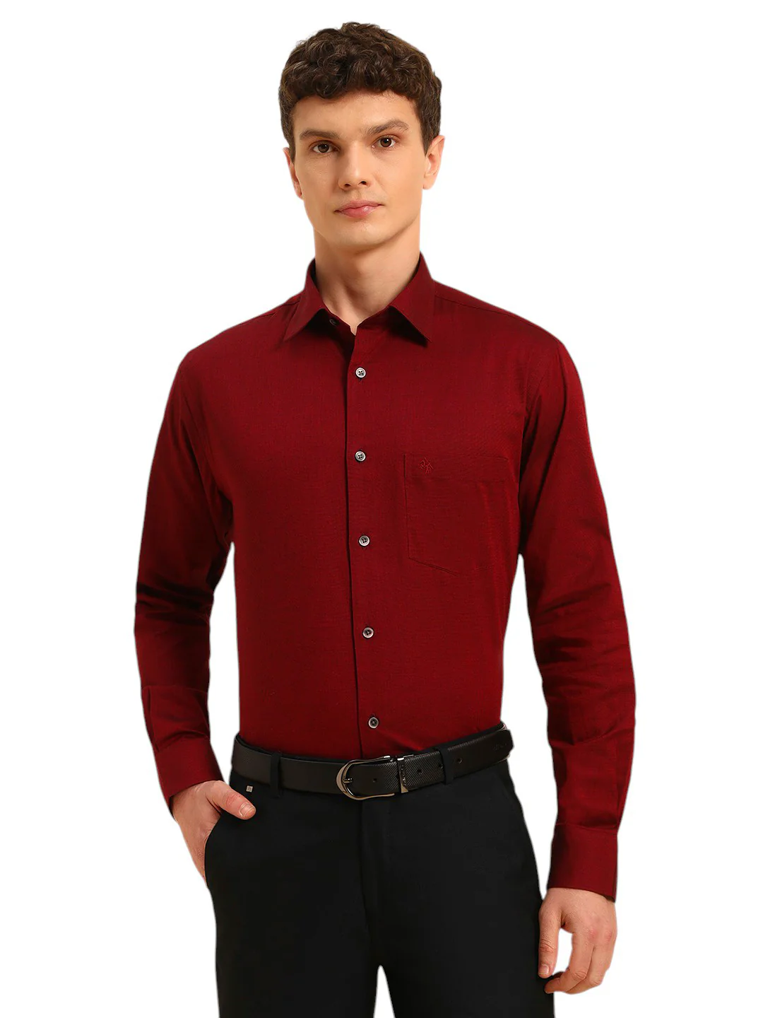 Formal Shirt for Men | Breathable & Soft with Color Fastness Regular Fit Spread Collar Neck Cotton Blend Fabric Solid Pattern - Image 2