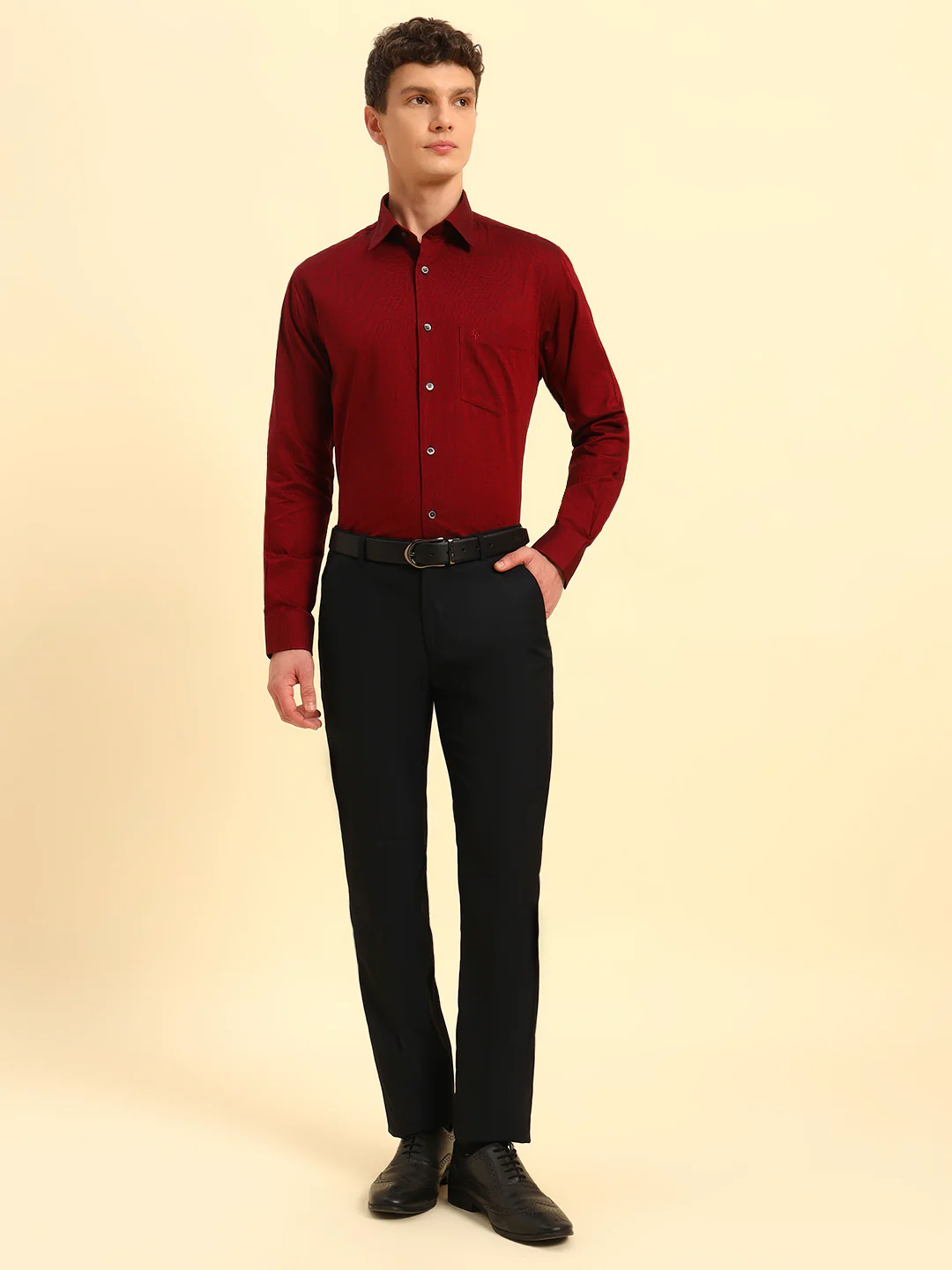 Formal Shirt for Men | Breathable & Soft with Color Fastness Regular Fit Spread Collar Neck Cotton Blend Fabric Solid Pattern - Image 7