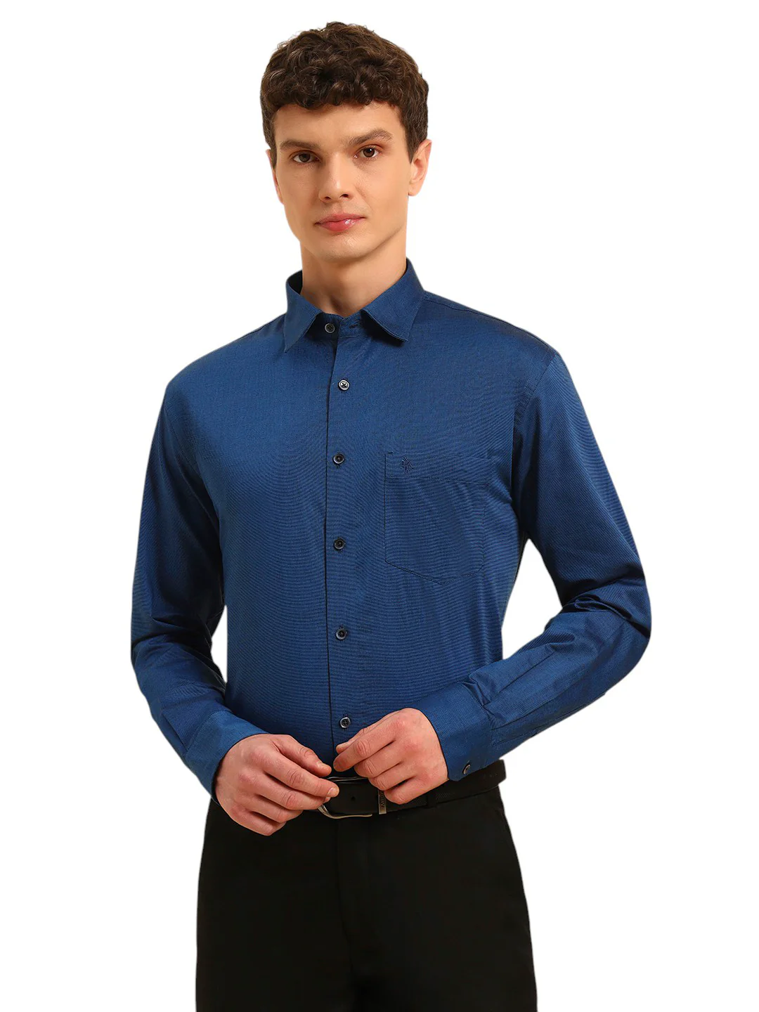 Formal Shirt for Men | Breathable & Soft with Color Fastness Regular Fit Spread Collar Neck Cotton Blend Fabric Solid Pattern - Image 2