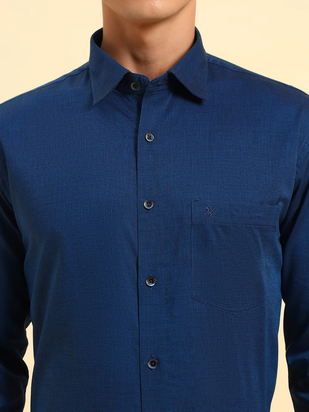 Formal Shirt for Men | Breathable & Soft with Color Fastness Regular Fit Spread Collar Neck Cotton Blend Fabric Solid Pattern - Image 6
