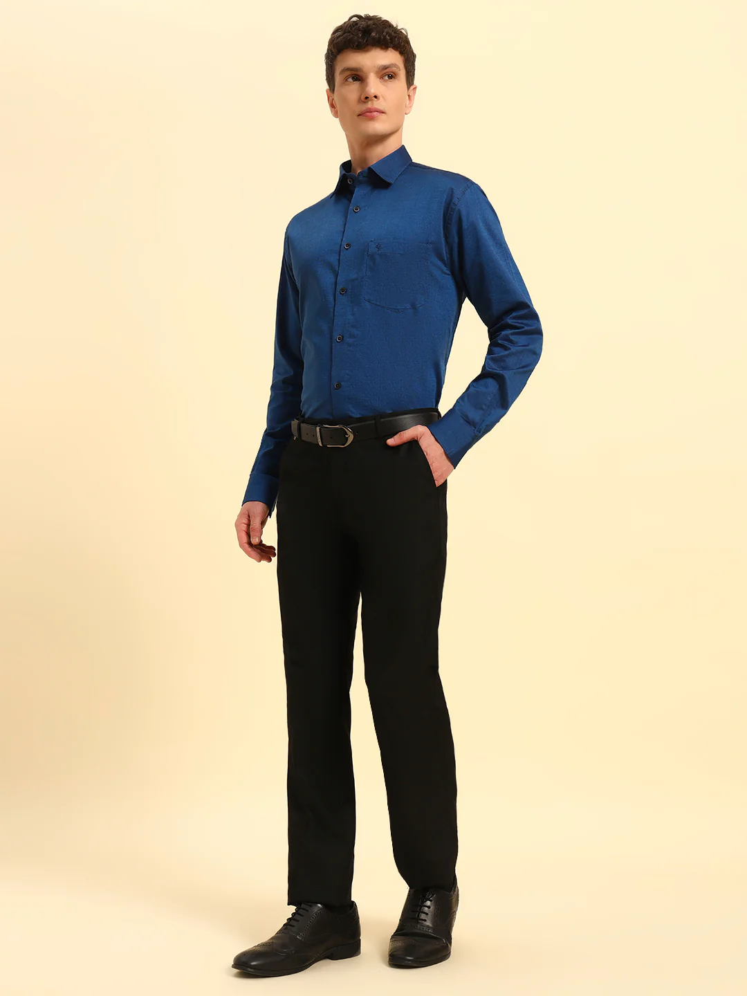 Formal Shirt for Men | Breathable & Soft with Color Fastness Regular Fit Spread Collar Neck Cotton Blend Fabric Solid Pattern - Image 7