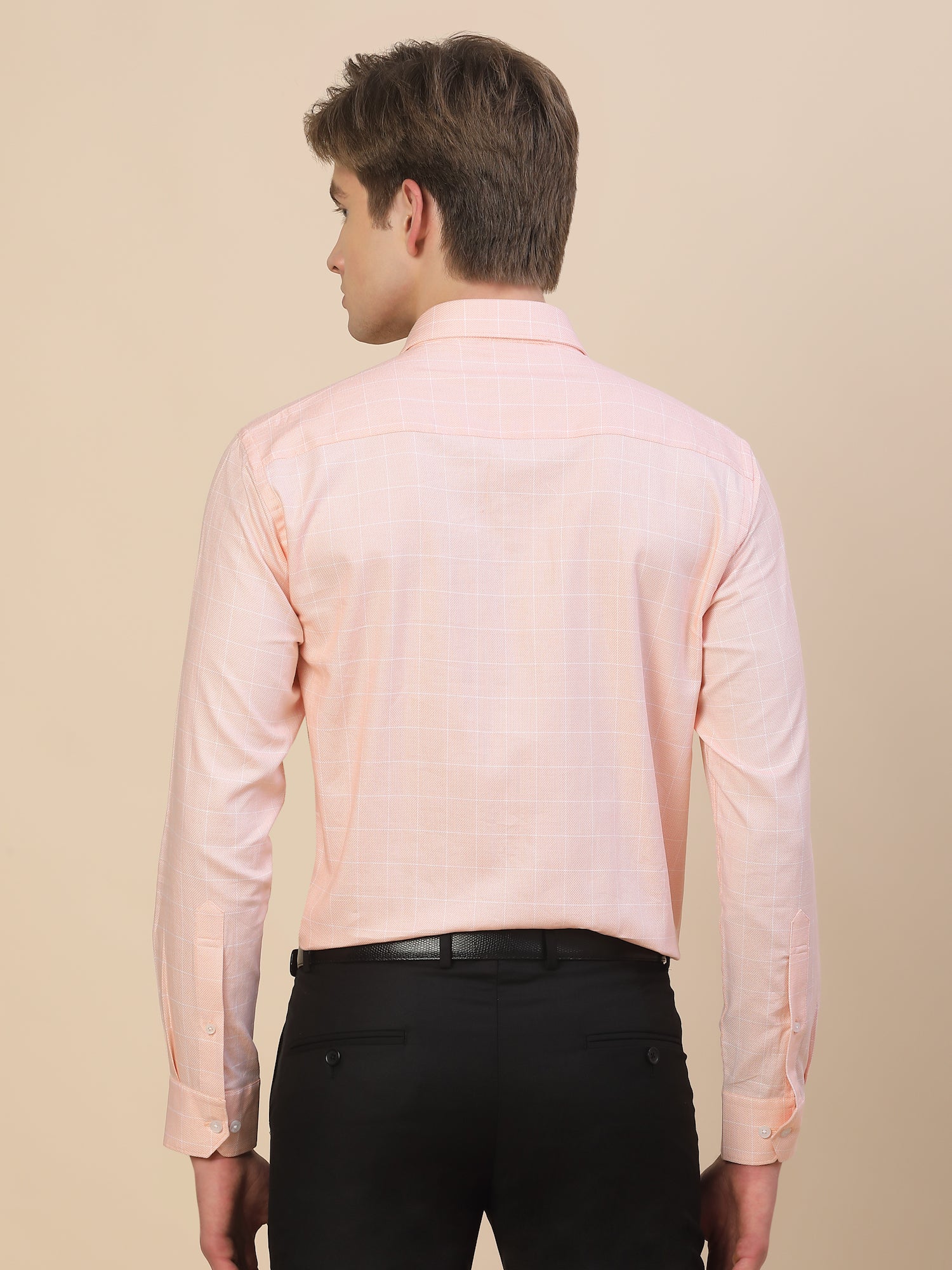 Formal Shirt for Men | Breathable & Soft with Color Fastness Regular Fit Spread Collar Neck Cotton Fabric Check Pattern - Image 8