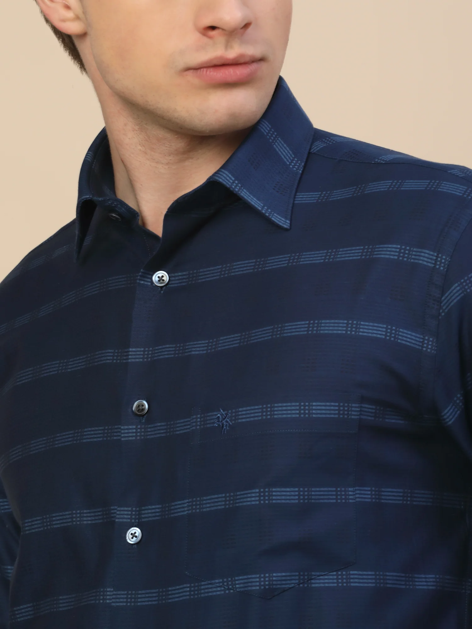 Formal Shirt for Men | Breathable & Soft with Color Fastness Regular Fit Spread Collar Neck Cotton Fabric Check Pattern - Image 6