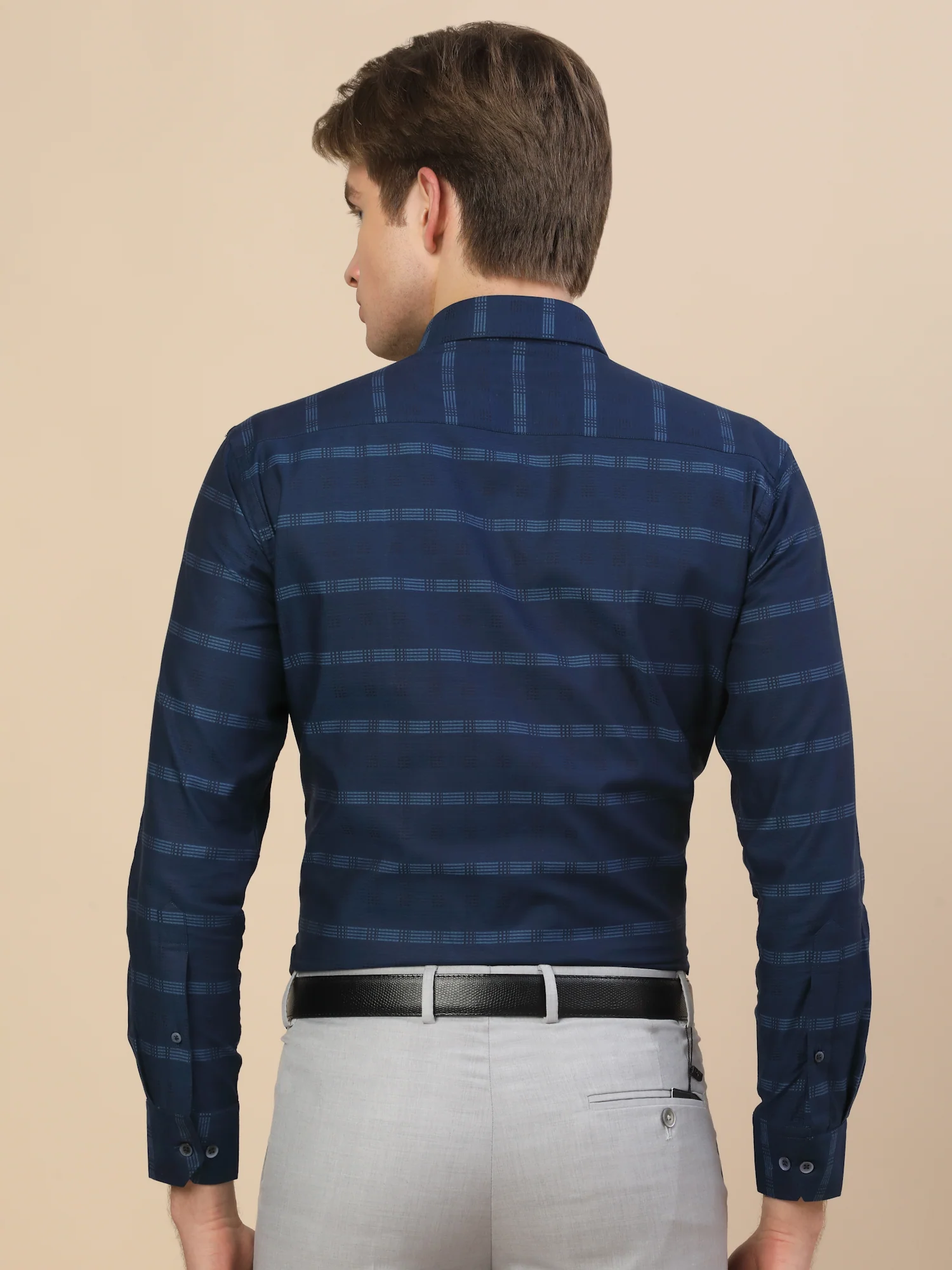 Formal Shirt for Men | Breathable & Soft with Color Fastness Regular Fit Spread Collar Neck Cotton Fabric Check Pattern - Image 8
