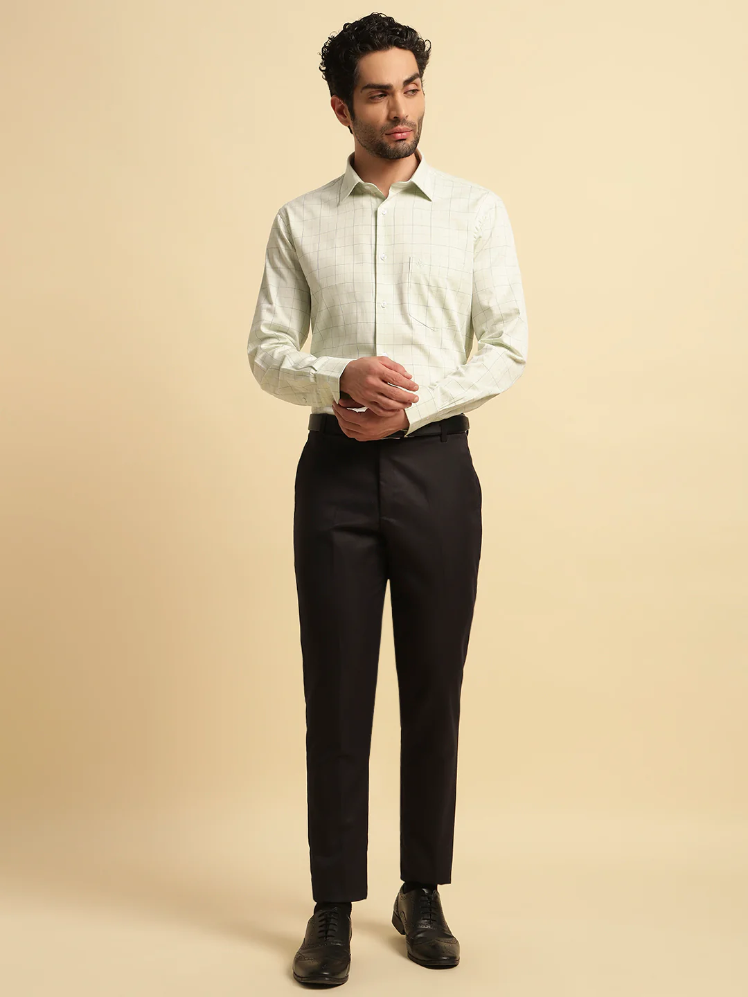 Formal Shirt for Men | Breathable & Soft with Color Fastness Regular Fit Spread Collar Neck Cotton Fabric Checkered Pattern - Image 6