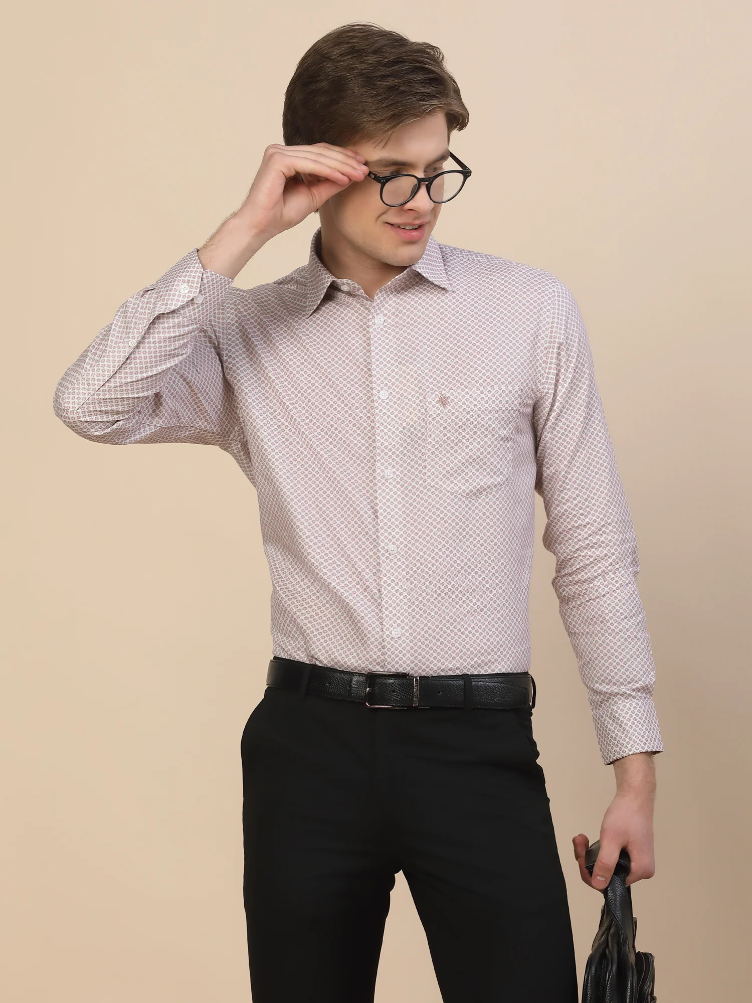 Formal Shirt for Men | Breathable & Soft with Color Fastness Regular Fit Spread Collar Neck Cotton Fabric Printed Pattern - Image 7