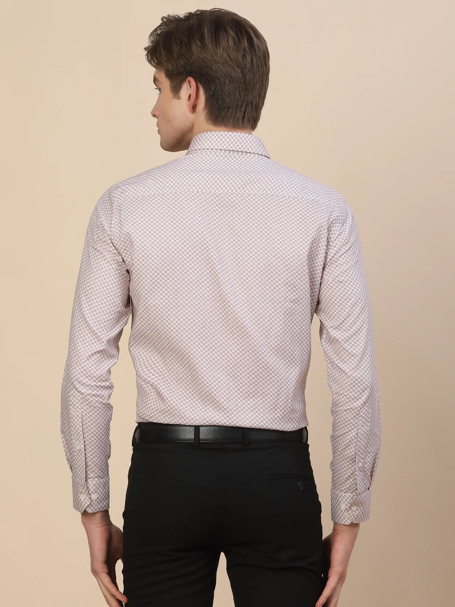Formal Shirt for Men | Breathable & Soft with Color Fastness Regular Fit Spread Collar Neck Cotton Fabric Printed Pattern - Image 8