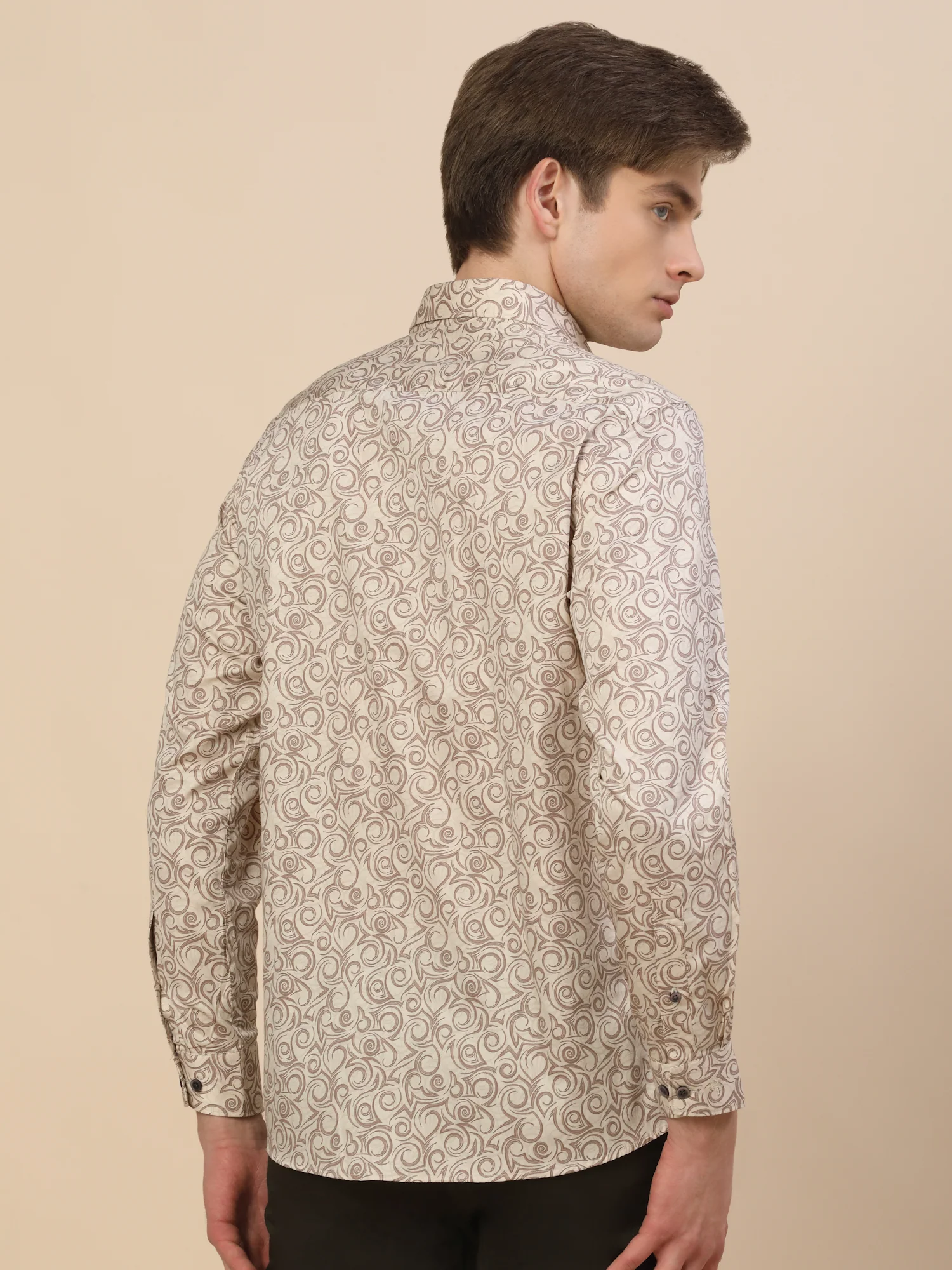 Formal Shirt for Men | Breathable & Soft with Color Fastness Regular Fit Spread Collar Neck Cotton Fabric Printed Pattern - Image 6