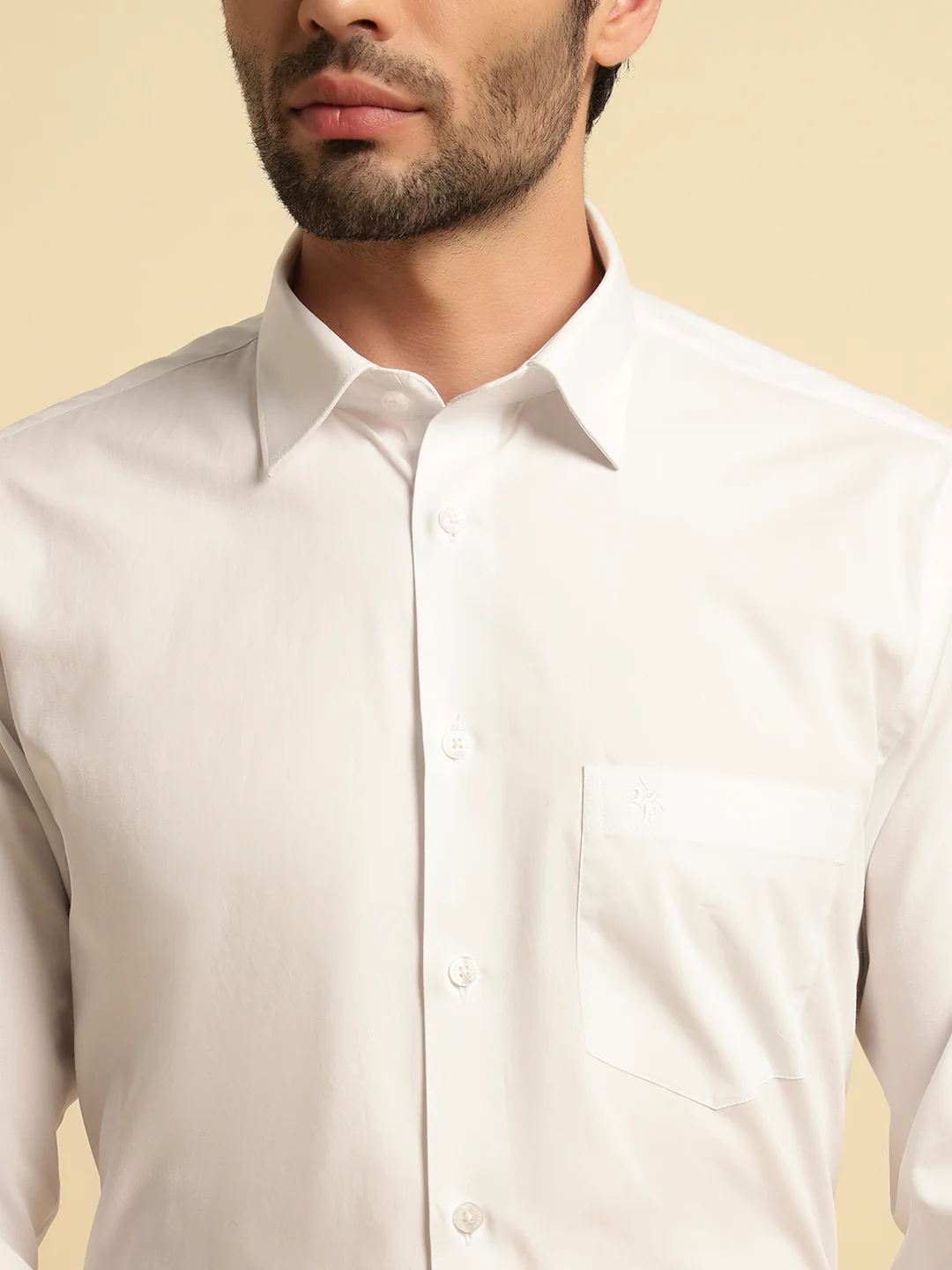 Formal Shirt for Men | Breathable & Soft with Color Fastness Regular Fit Spread Collar Neck Cotton Fabric Solid Pattern - Image 6
