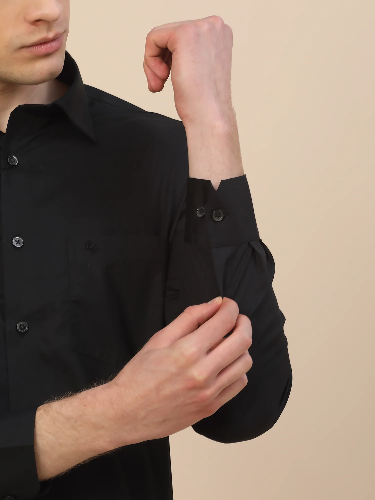 Formal Shirt for Men | Breathable & Soft with Color Fastness Regular Fit Spread Collar Neck Cotton Fabric Solid Pattern - Image 5