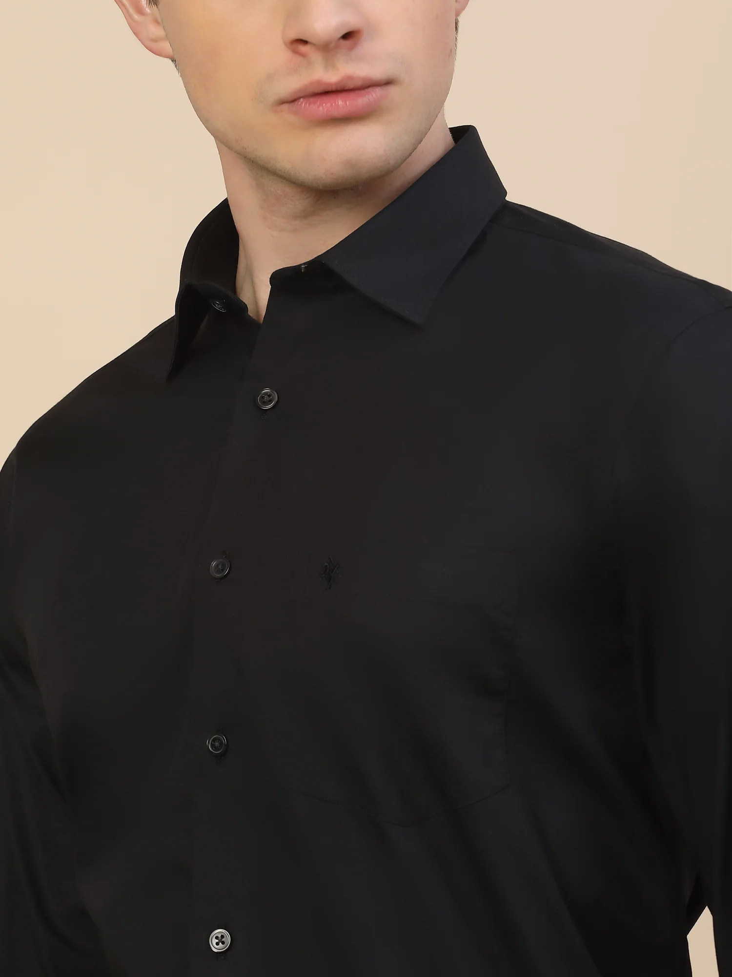 Formal Shirt for Men | Breathable & Soft with Color Fastness Regular Fit Spread Collar Neck Cotton Fabric Solid Pattern - Image 6