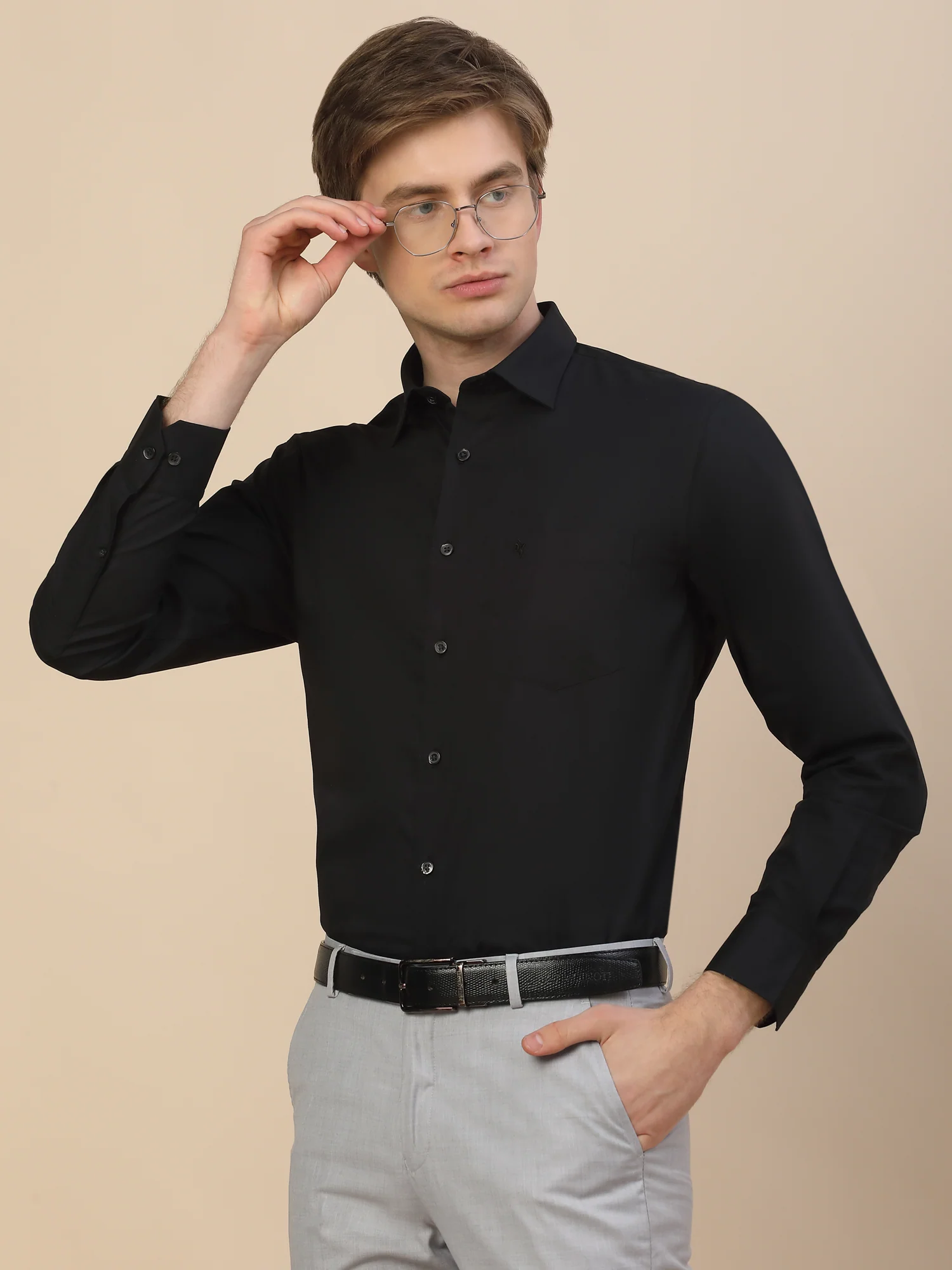 Formal Shirt for Men | Breathable & Soft with Color Fastness Regular Fit Spread Collar Neck Cotton Fabric Solid Pattern - Image 7
