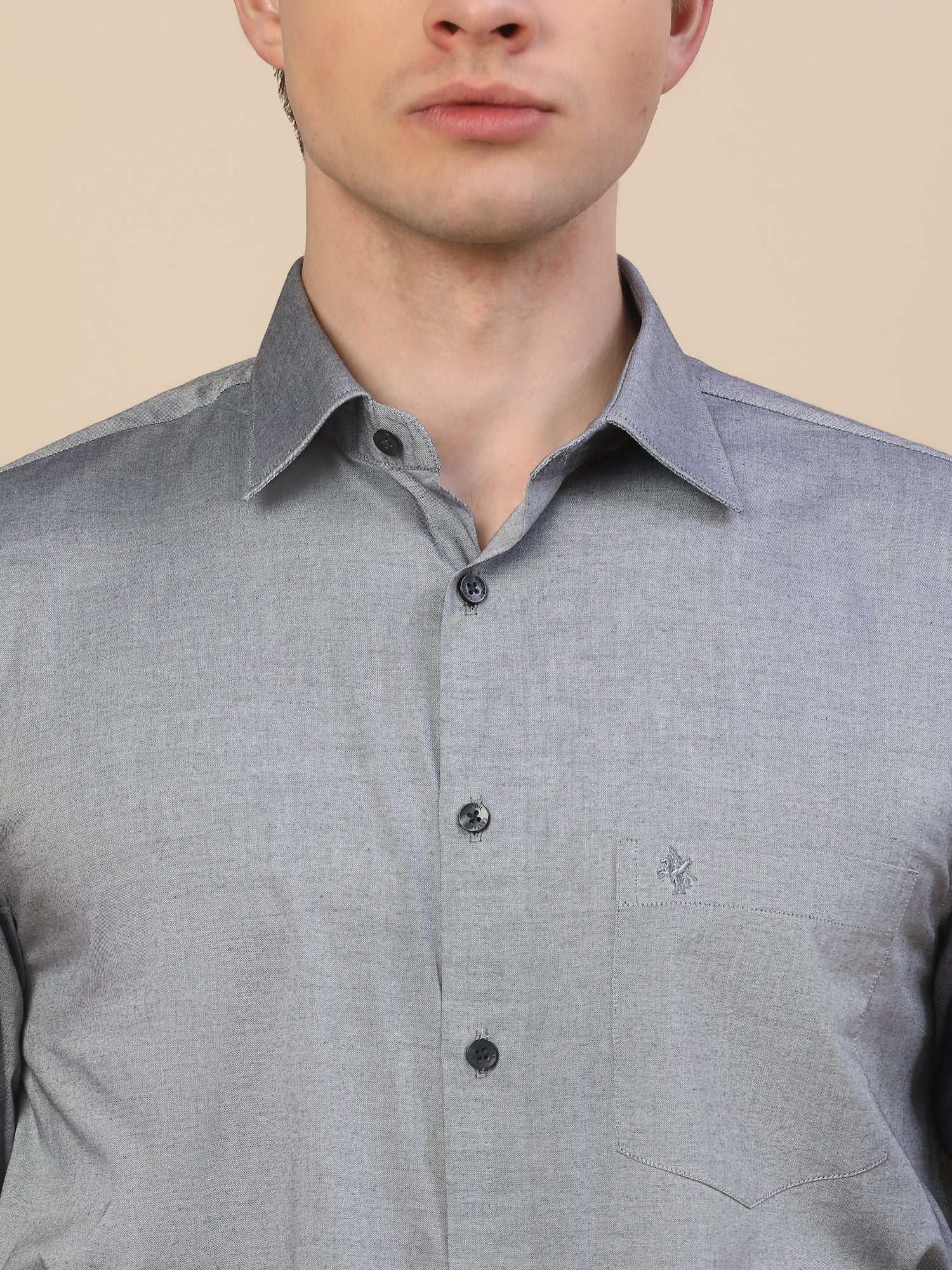 Formal Shirt for Men | Breathable & Soft with Color Fastness Regular Fit Spread Collar Neck Cotton Fabric Solid Pattern - Image 5