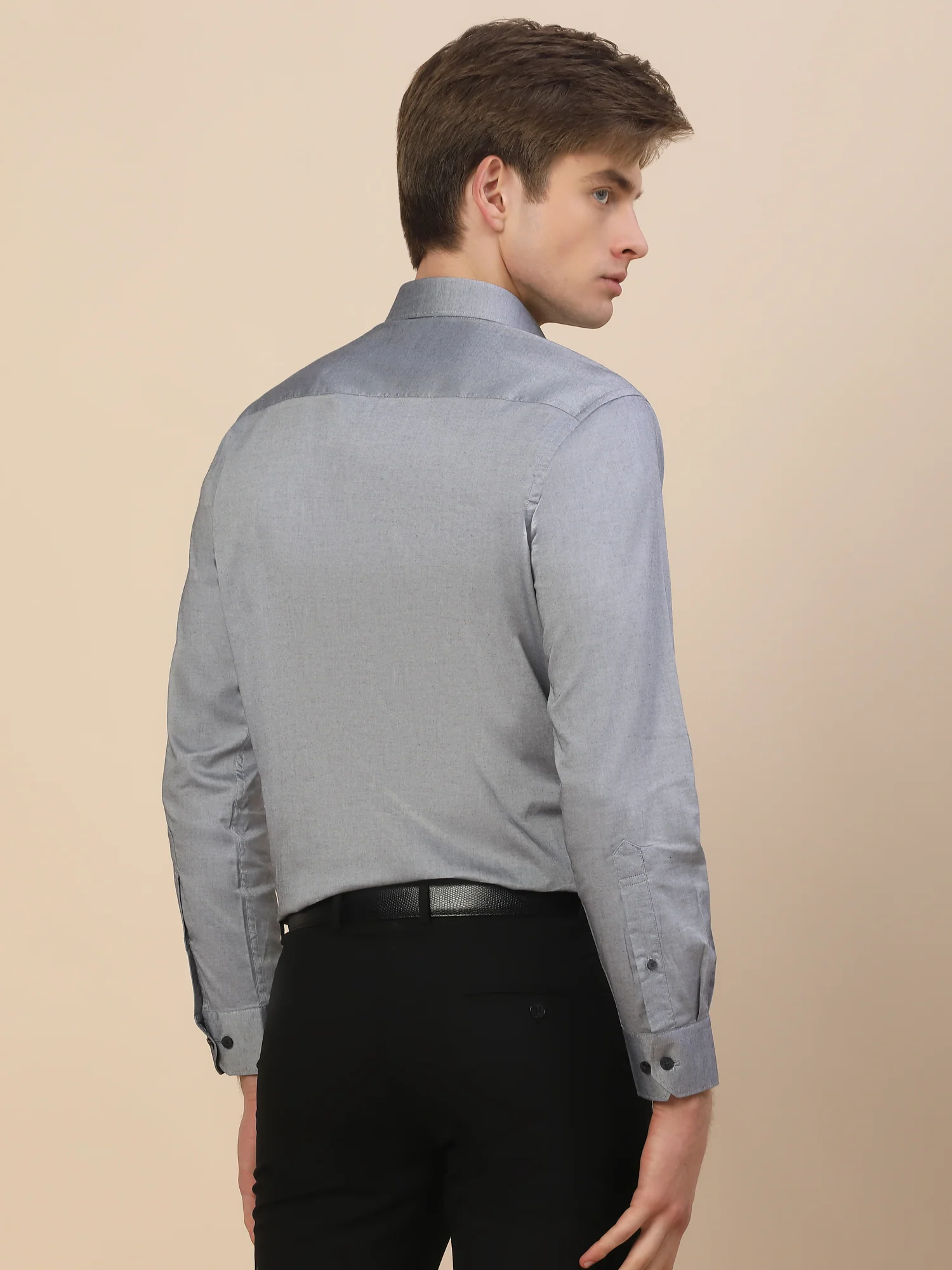 Formal Shirt for Men | Breathable & Soft with Color Fastness Regular Fit Spread Collar Neck Cotton Fabric Solid Pattern - Image 7