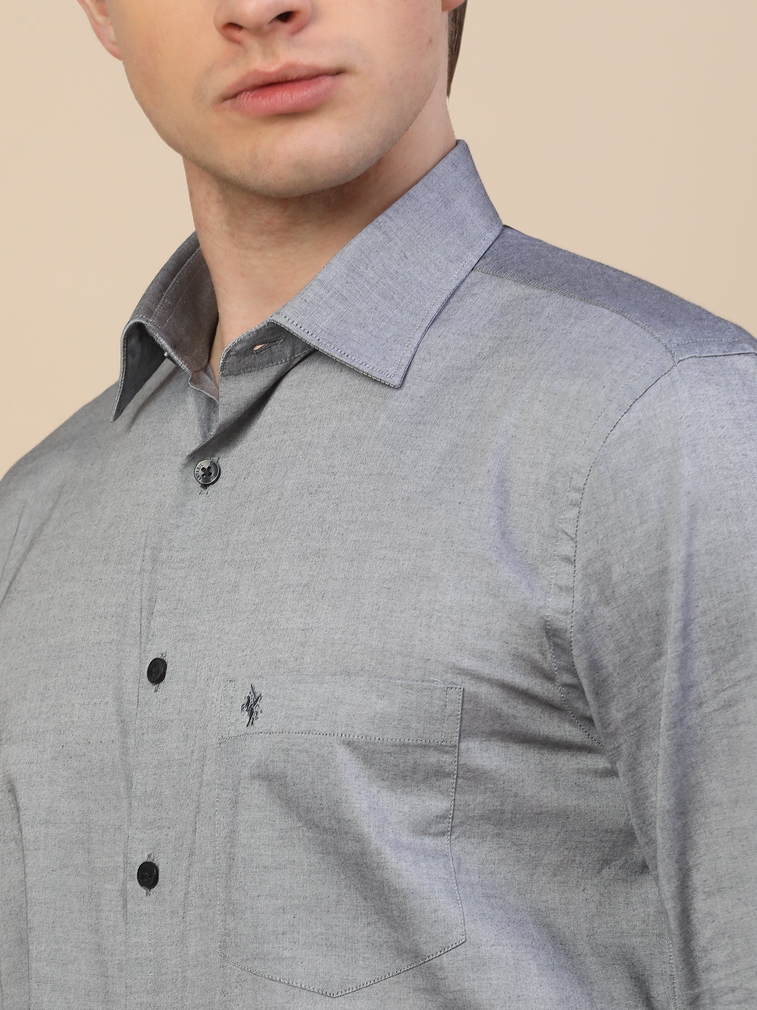 Formal Shirt for Men | Breathable & Soft with Color Fastness Regular Fit Spread Collar Neck Cotton Fabric Solid Pattern - Image 5