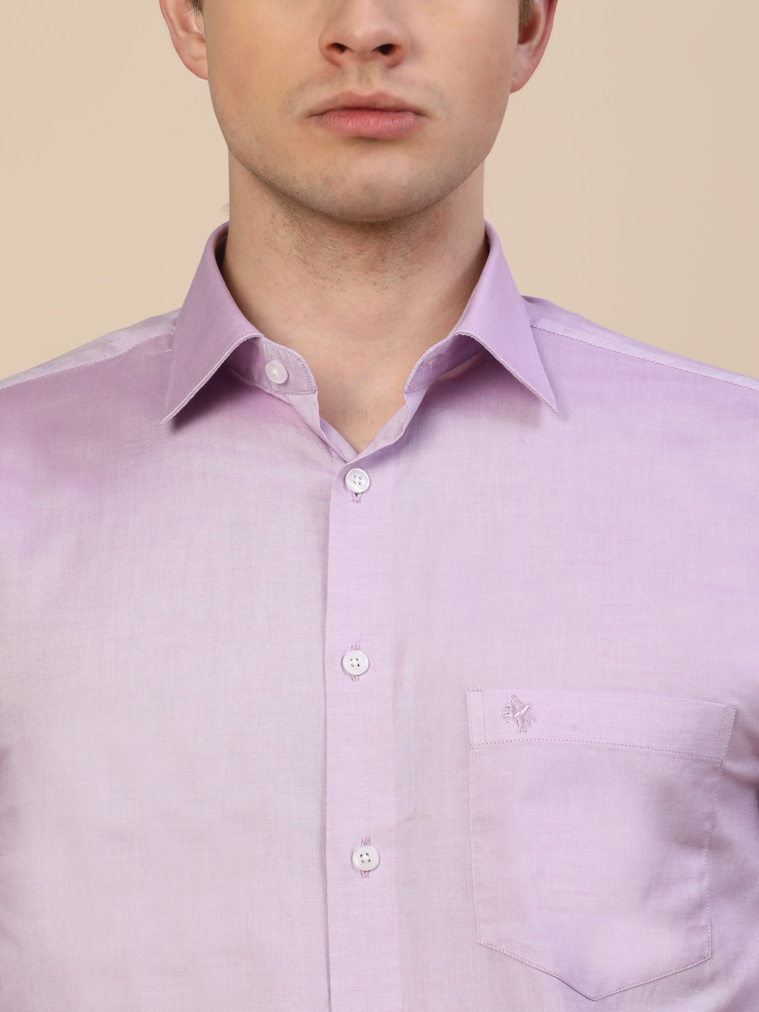 Formal Shirt for Men | Breathable & Soft with Color Fastness Regular Fit Spread Collar Neck Cotton Fabric Solid Pattern - Image 5