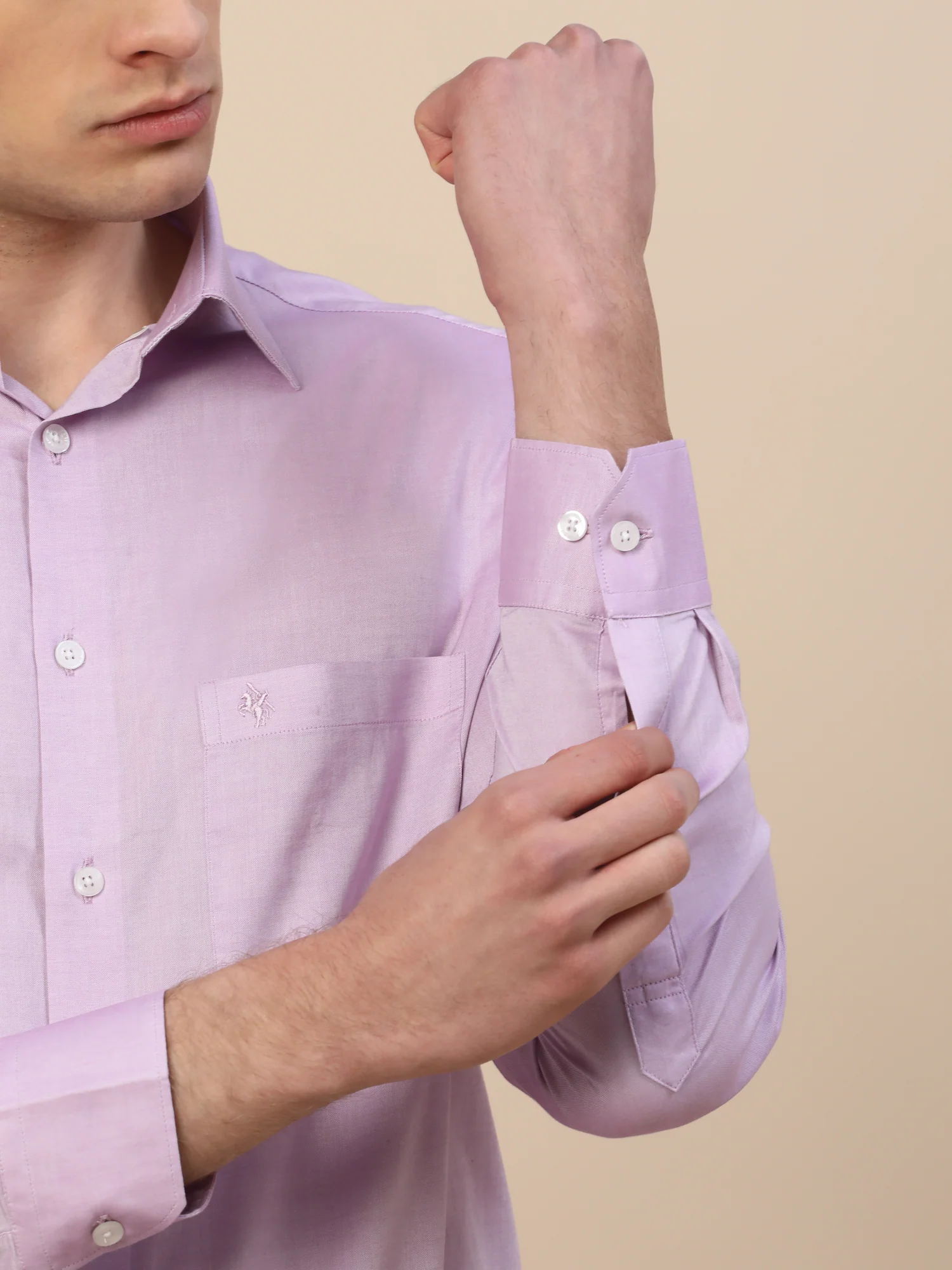 Formal Shirt for Men | Breathable & Soft with Color Fastness Regular Fit Spread Collar Neck Cotton Fabric Solid Pattern - Image 6
