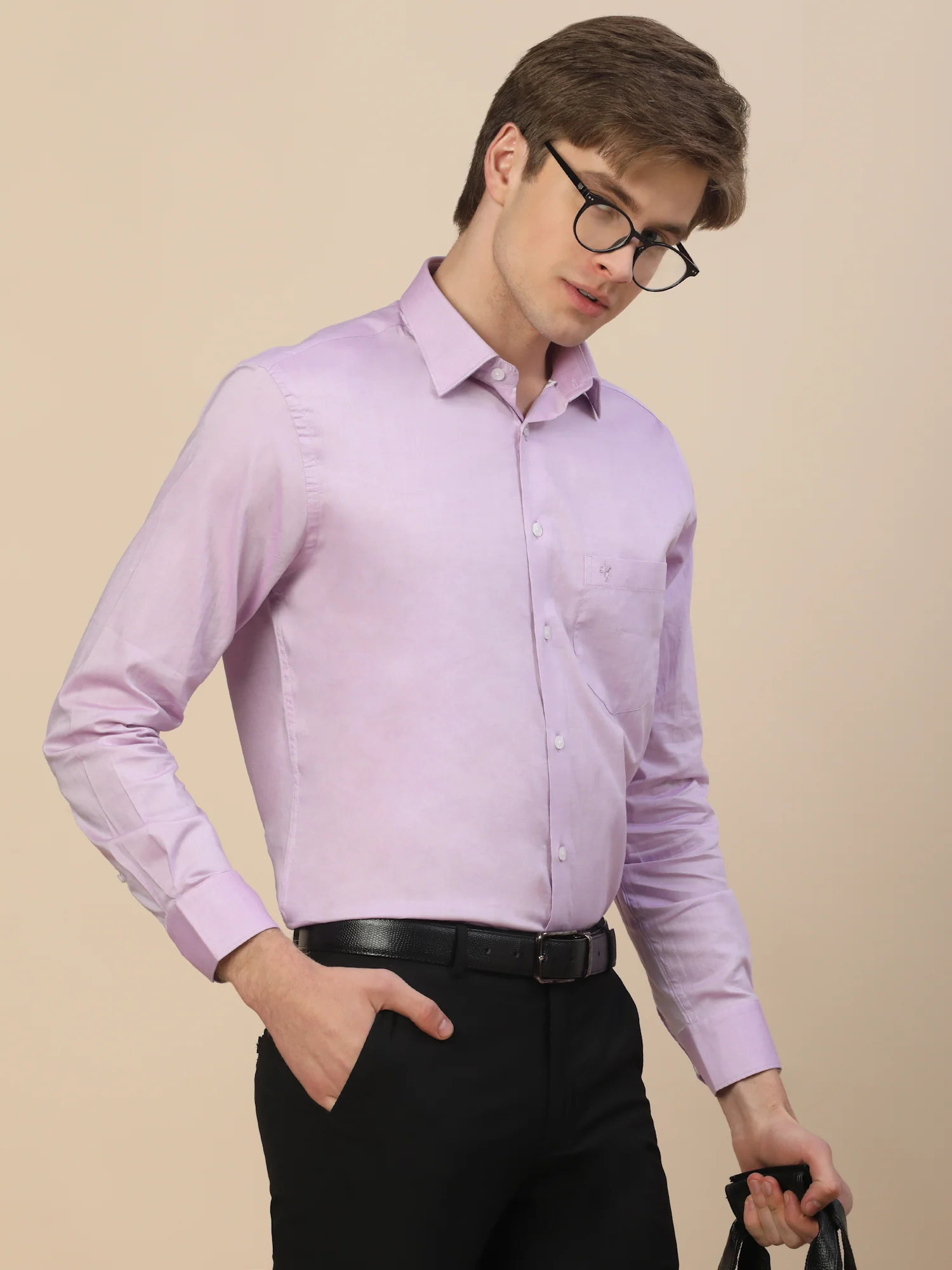 Formal Shirt for Men | Breathable & Soft with Color Fastness Regular Fit Spread Collar Neck Cotton Fabric Solid Pattern - Image 7