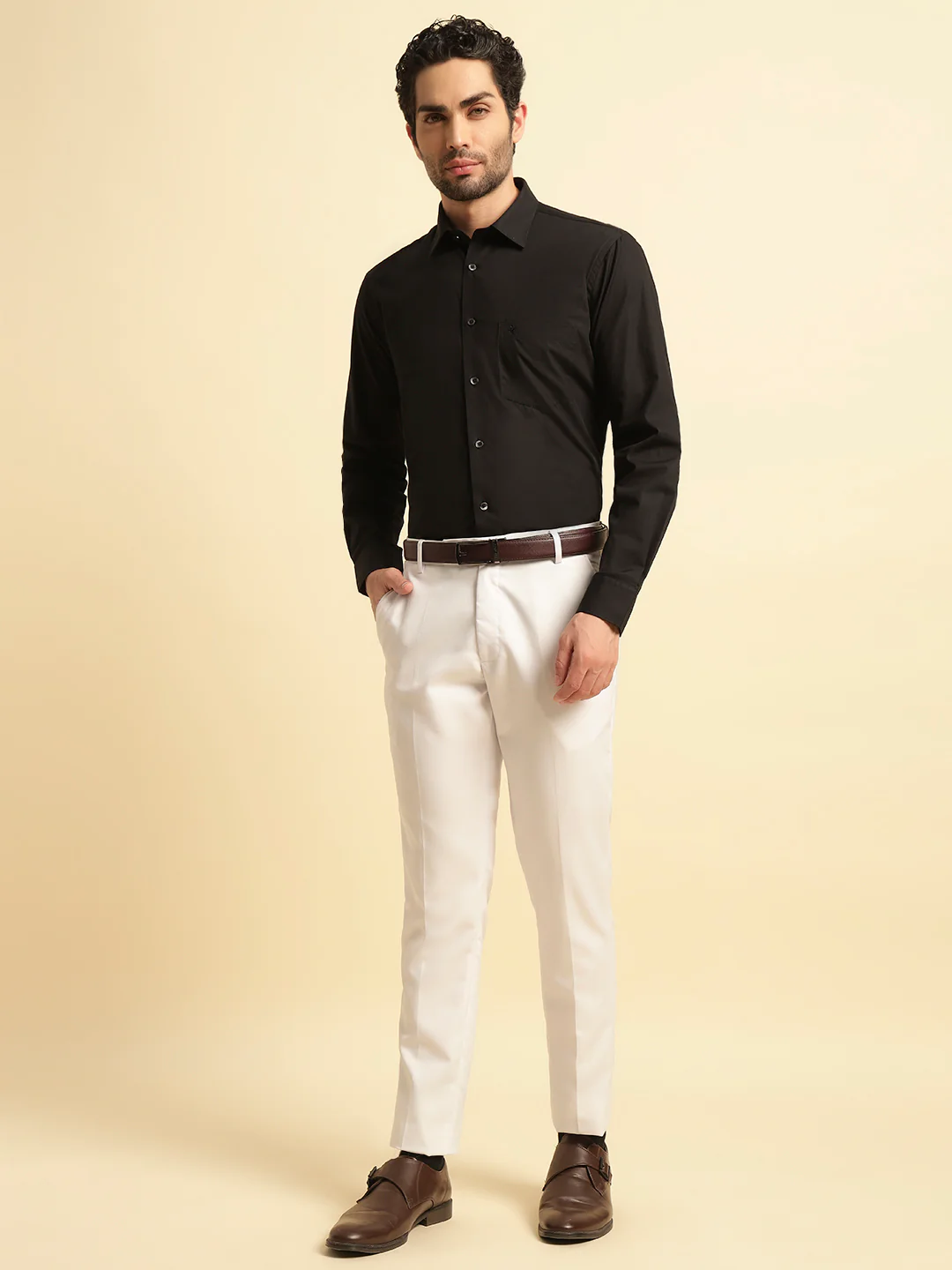 Formal Shirt for Men | Breathable & Soft with Color Fastness Regular Fit Spread Collar Neck Cotton Fabric Solid Pattern - Image 5