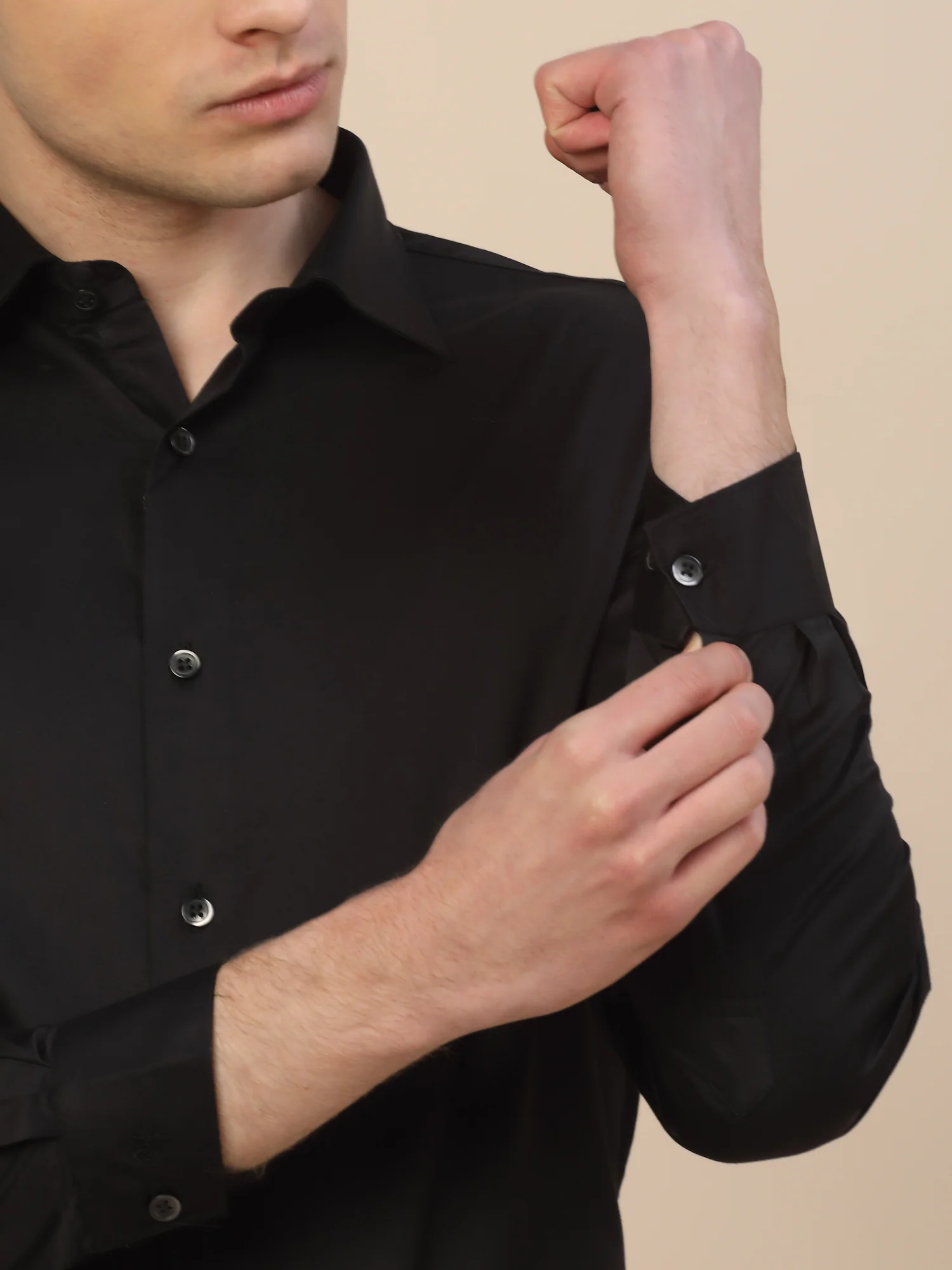 Formal Shirt for Men | Breathable & Soft with Color Fastness Regular Fit Spread Collar Neck Cotton Fabric Solid Pattern - Image 5